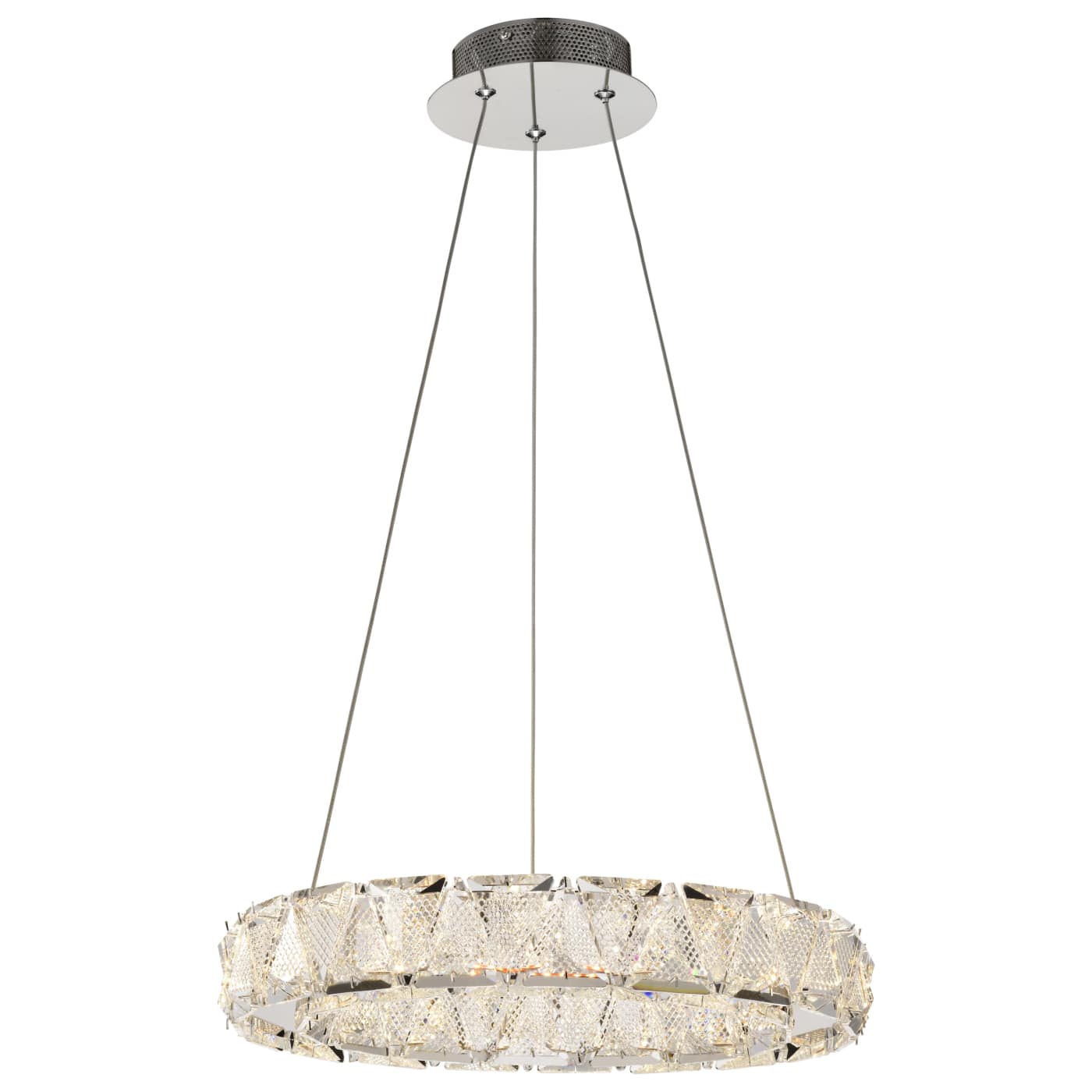 ASHER 15" ROUND CRYSTAL PENDAN - 62-2441