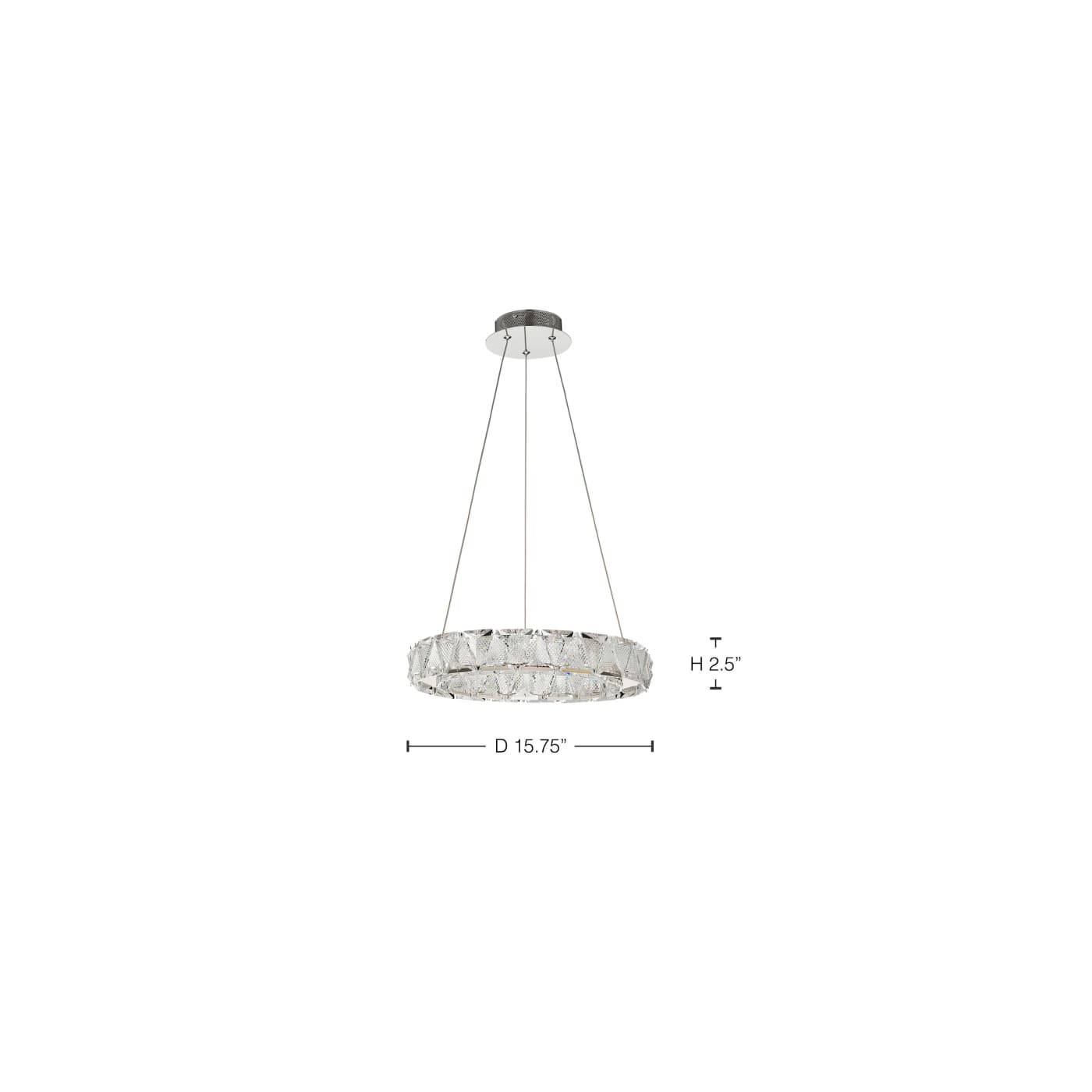 ASHER 15" ROUND CRYSTAL PENDAN - 62-2441