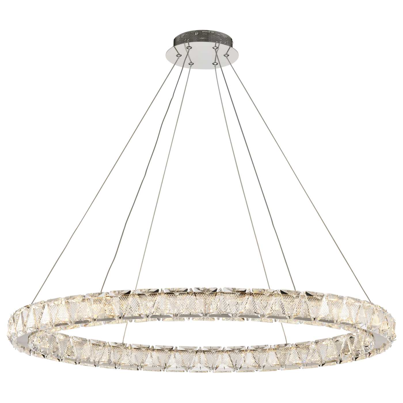 ASHER 36" ROUND CRYSTAL PENDAN - 62-2442