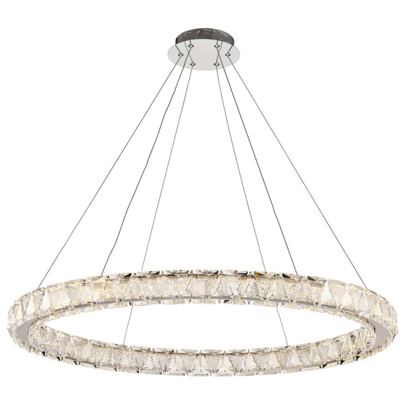 ASHER 36" ROUND CRYSTAL PENDAN - 62-2442