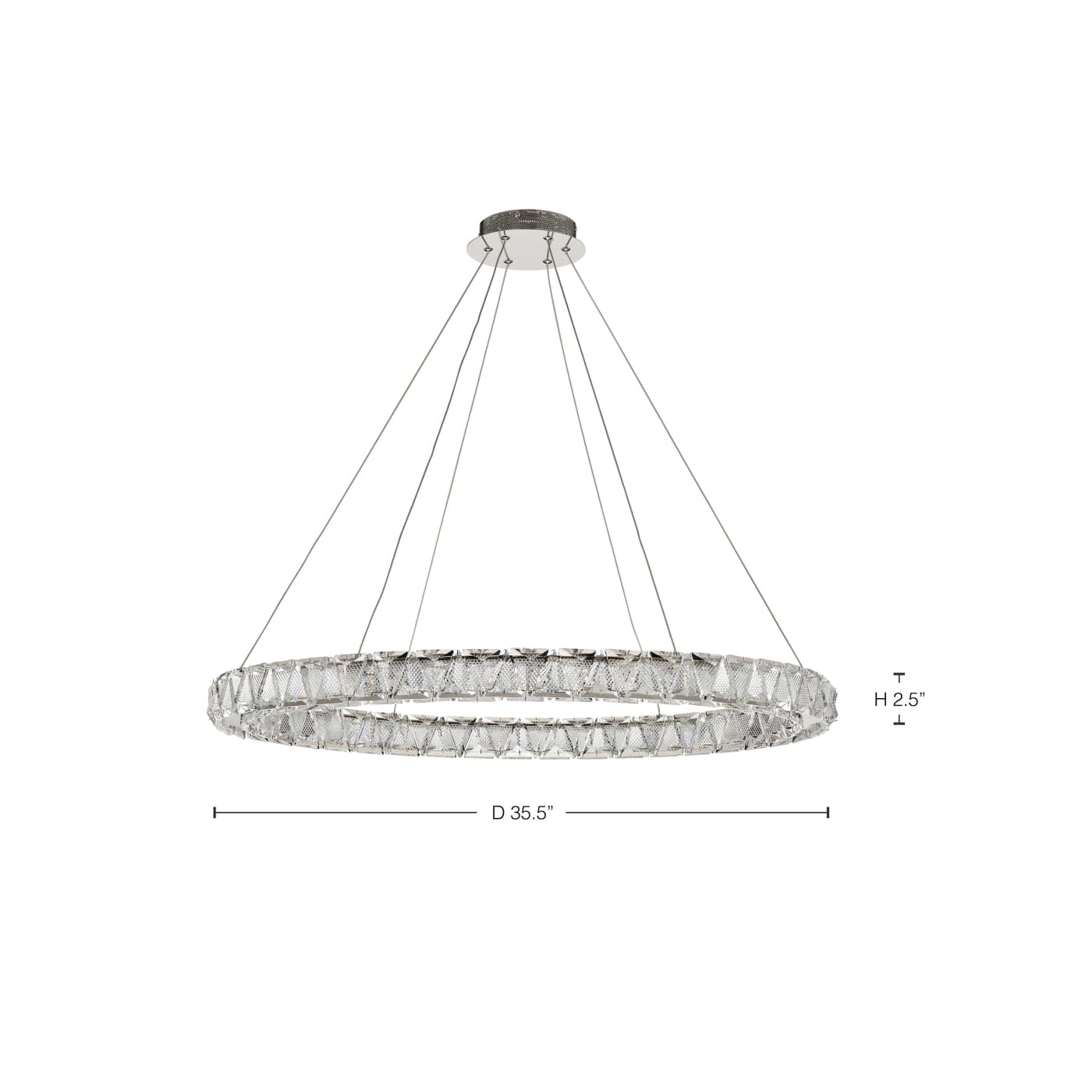 ASHER 36" ROUND CRYSTAL PENDAN - 62-2442