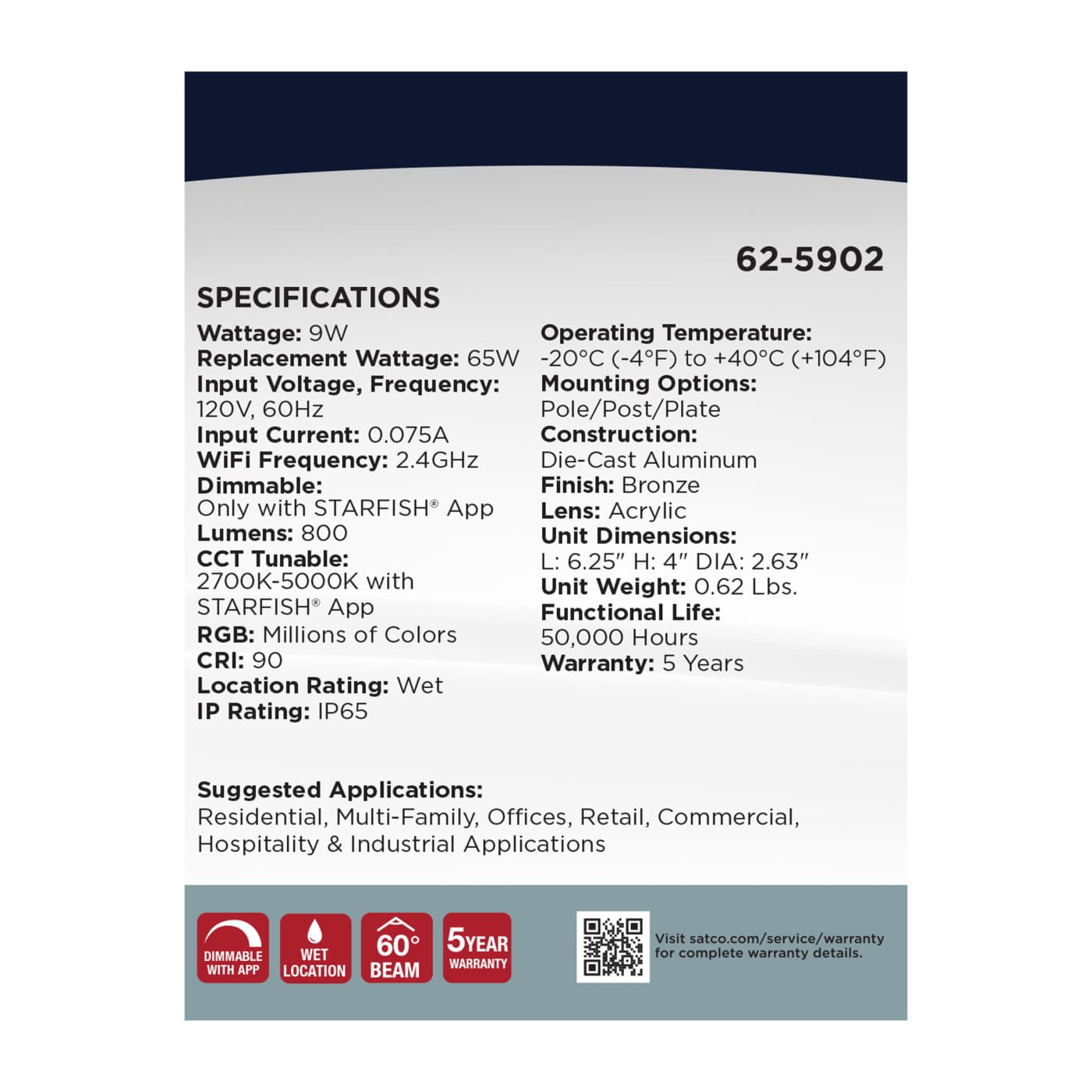 LED 9W LANDSCAPE FLOOD - 62-5902