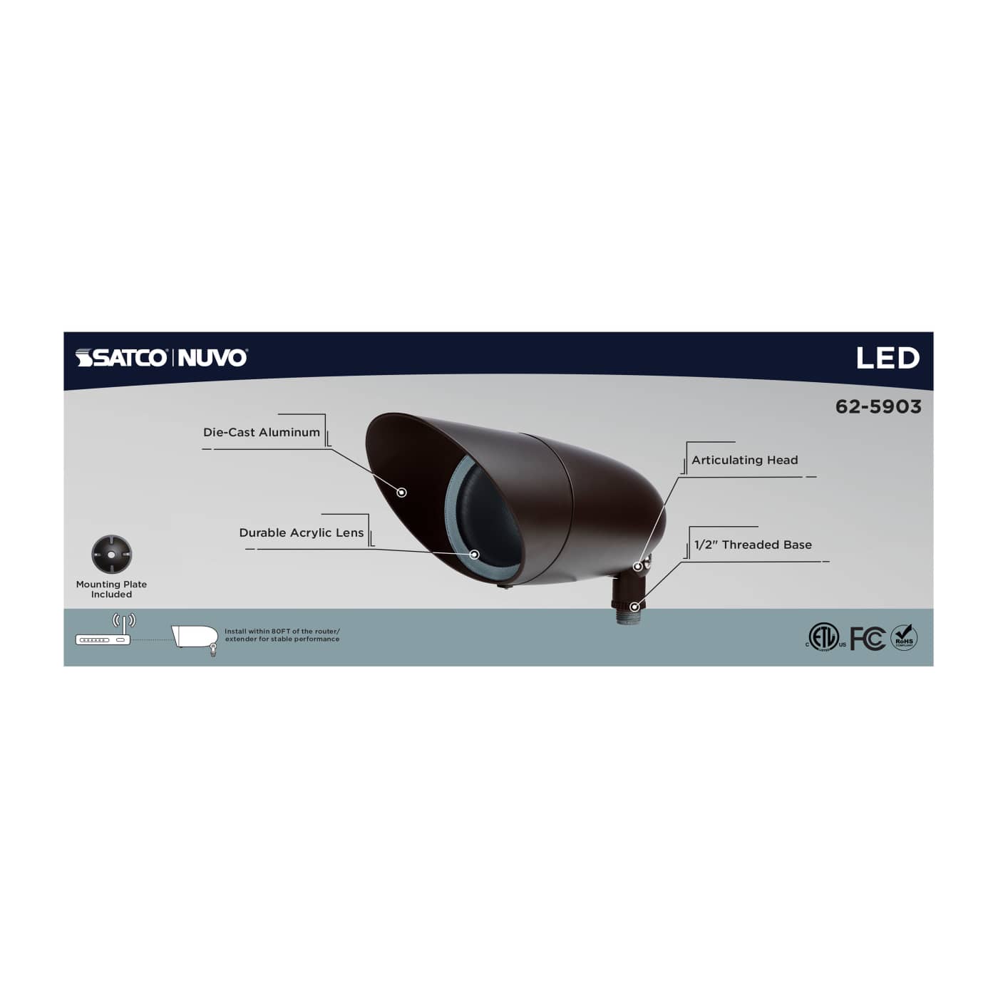LED 12W LANDSCAPE FLOOD - 62-5903