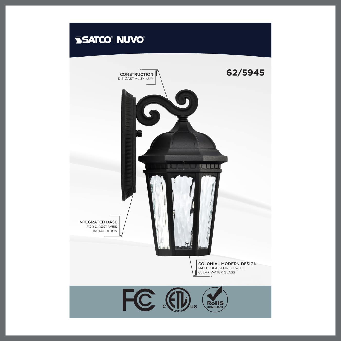 EAST RIVER 1LT OUTDOOR SM WALL - 62-5945