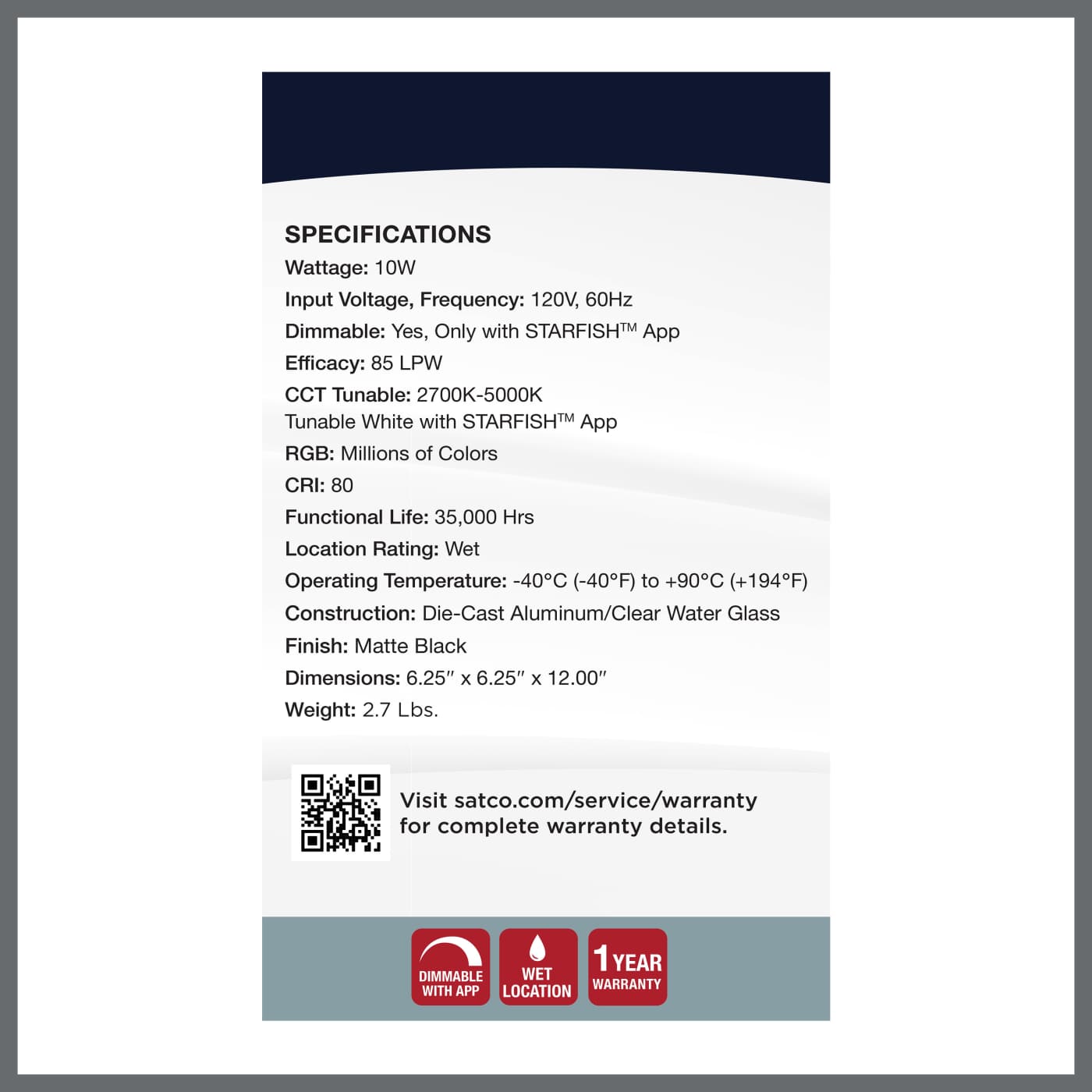 EAST RIVER 1LT OUTDOOR SM WALL - 62-5945