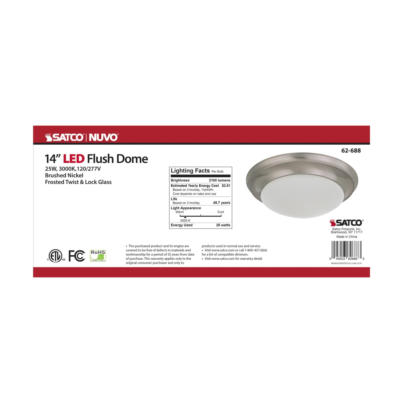 LED 14" 25W TWIST & LOCK FIXTU - 62-688