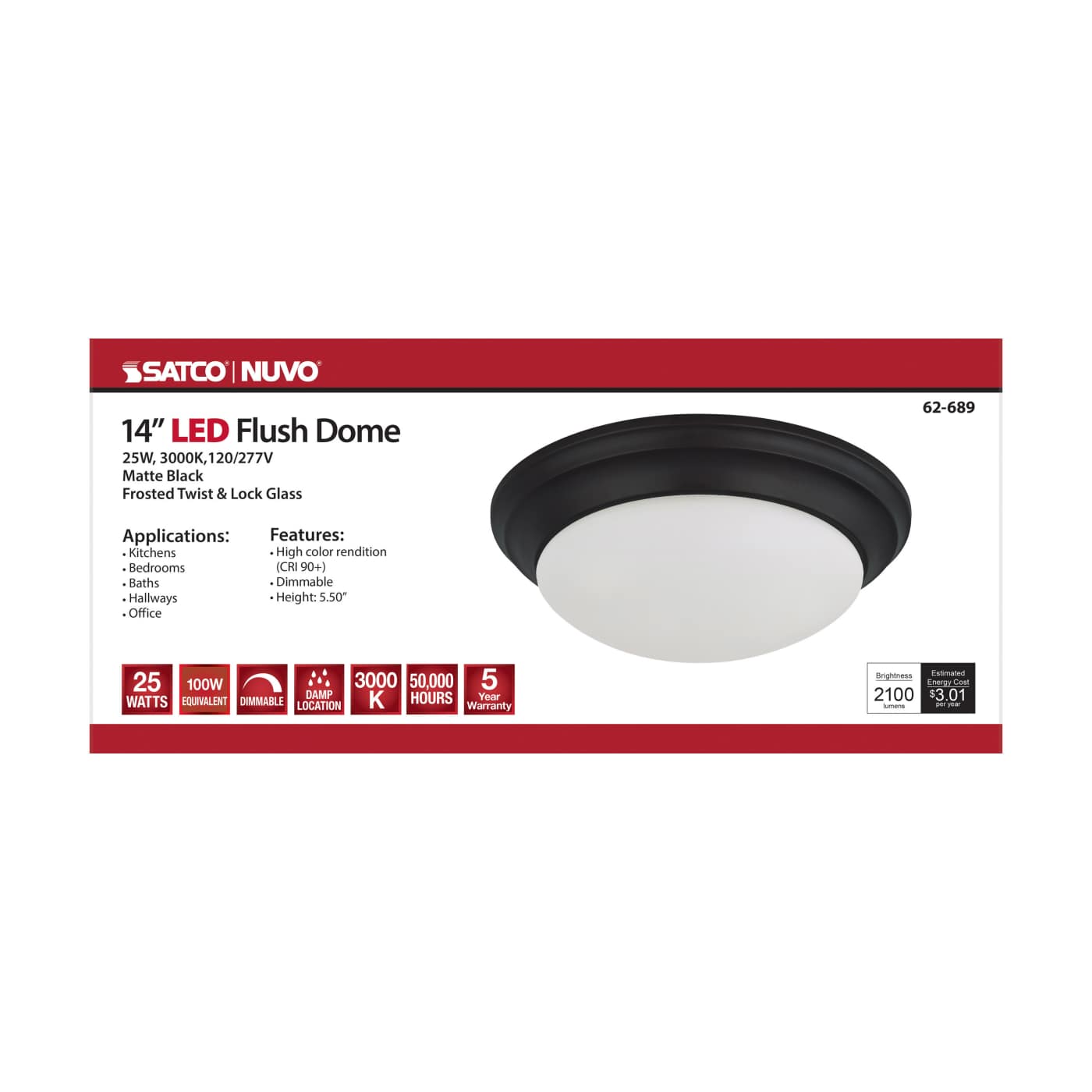 LED 14" 25W TWIST & LOCK FIXTU - 62-689