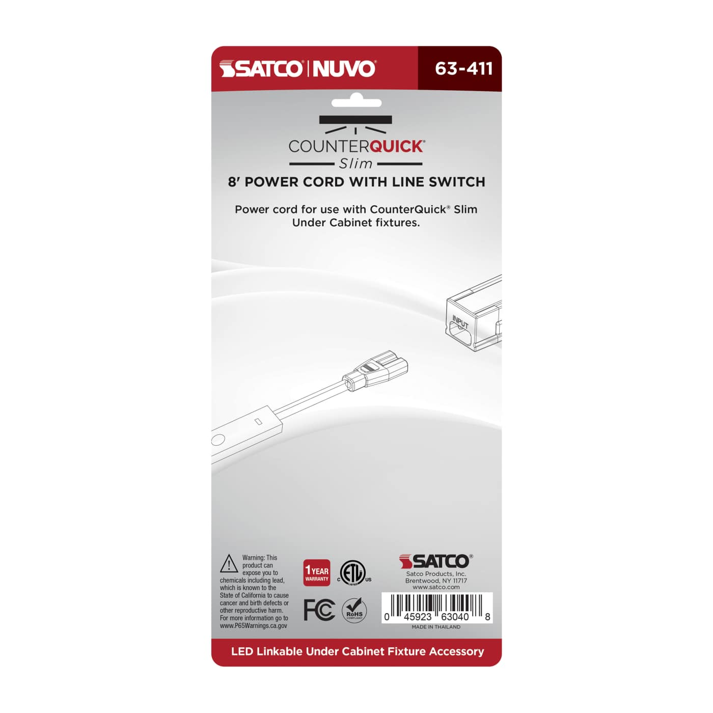 8FT LINE SWITCH & POWER CORD - 63-411