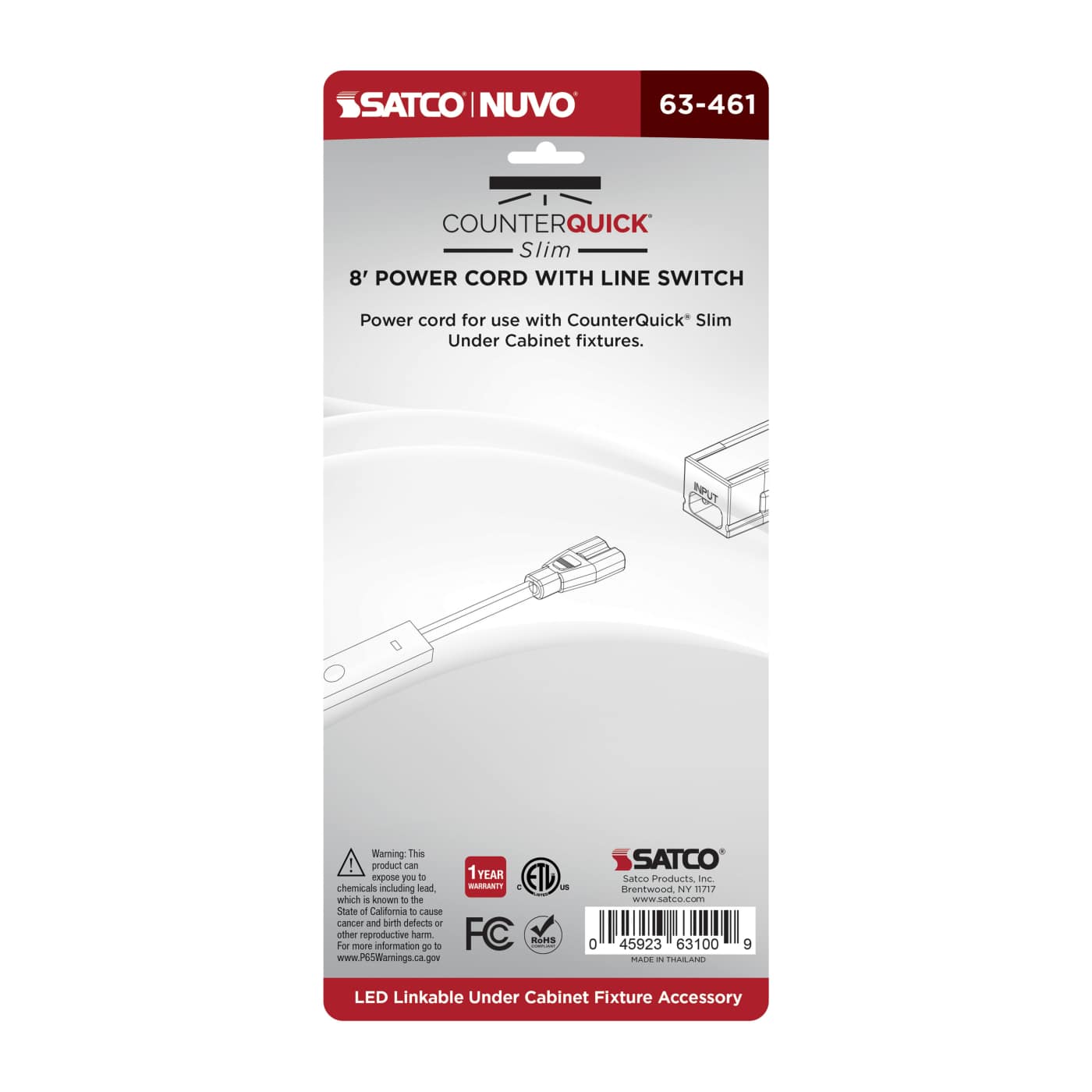 8FT LINE SWITCH & POWER CORD - 63-461