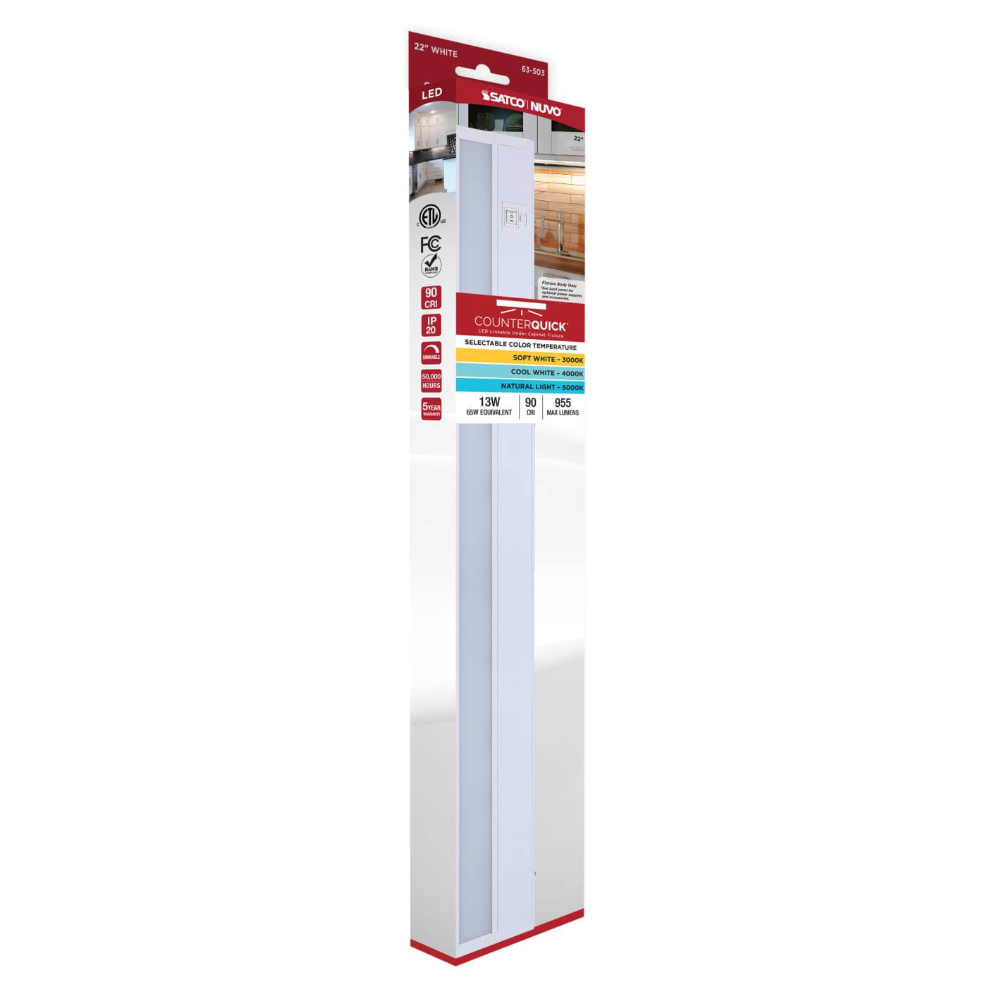 UNDER CAB LED SCCT 22" - WH - 63-503