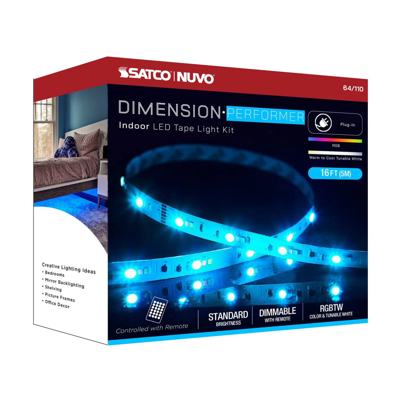 TAPE/RGBTW/IP20/PLUG/16' - 64-110