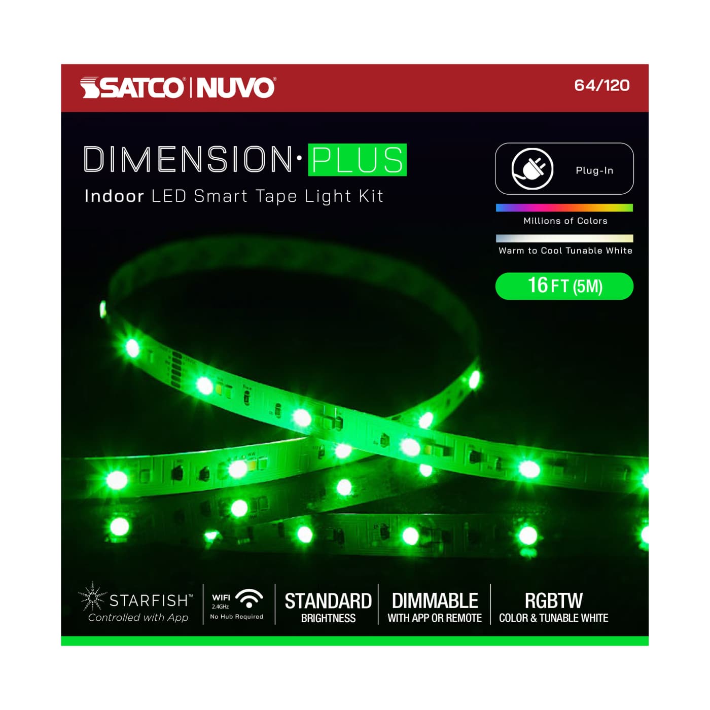 TAPE/RGBTW/IP20/PLUG/SF/16' - 64-120