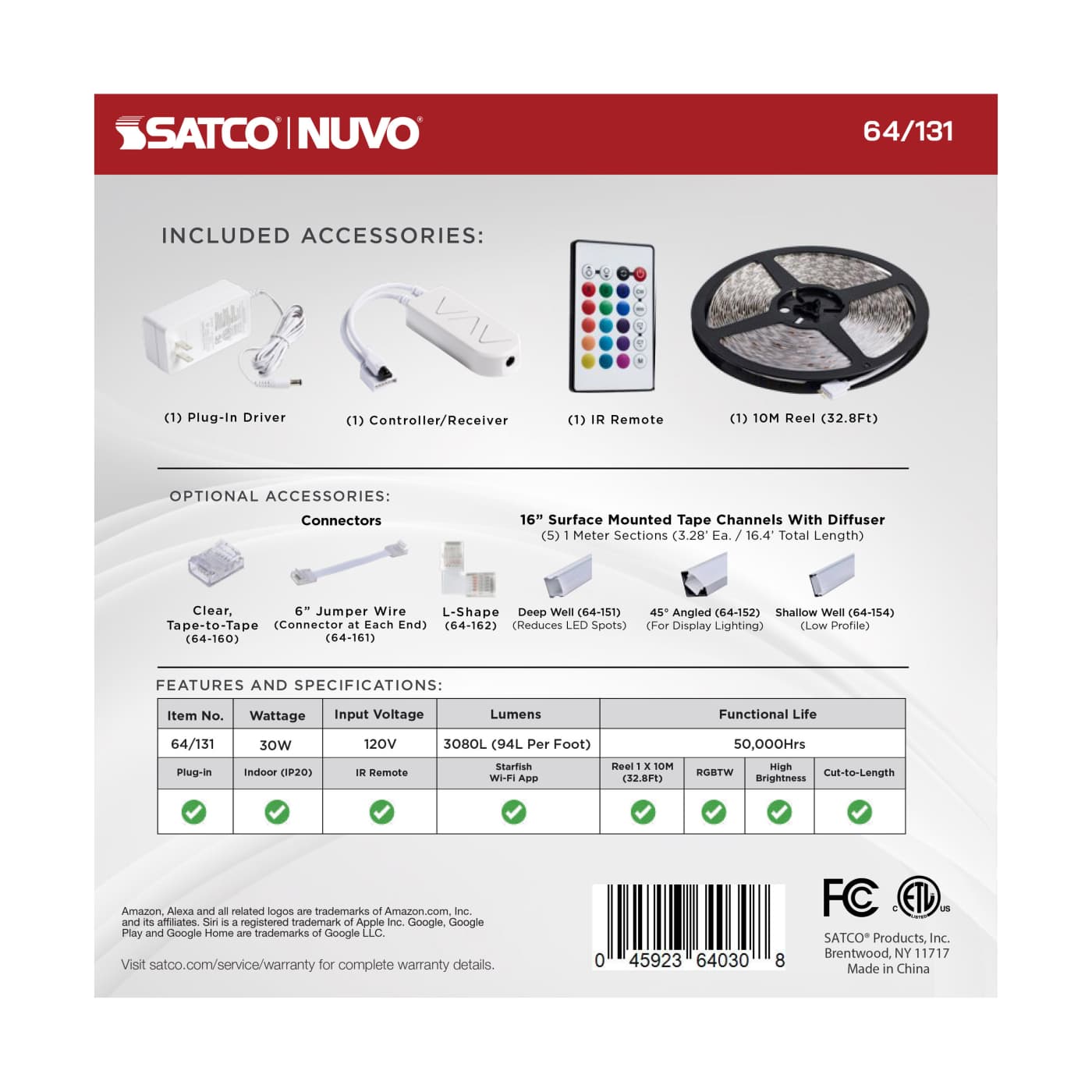 TAPE/RGBTW-HO/IP20/PLUG/SF/32' - 64-131