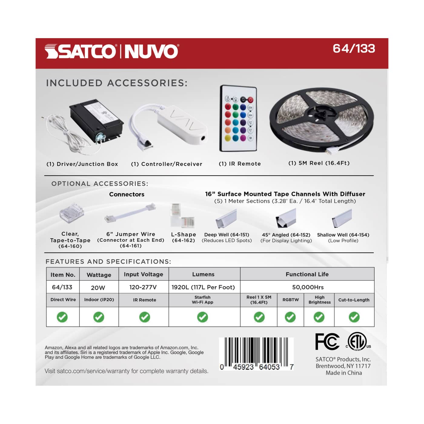 TAPE/RGBTW-HO/IP20/JBOX/SF/16' - 64-133