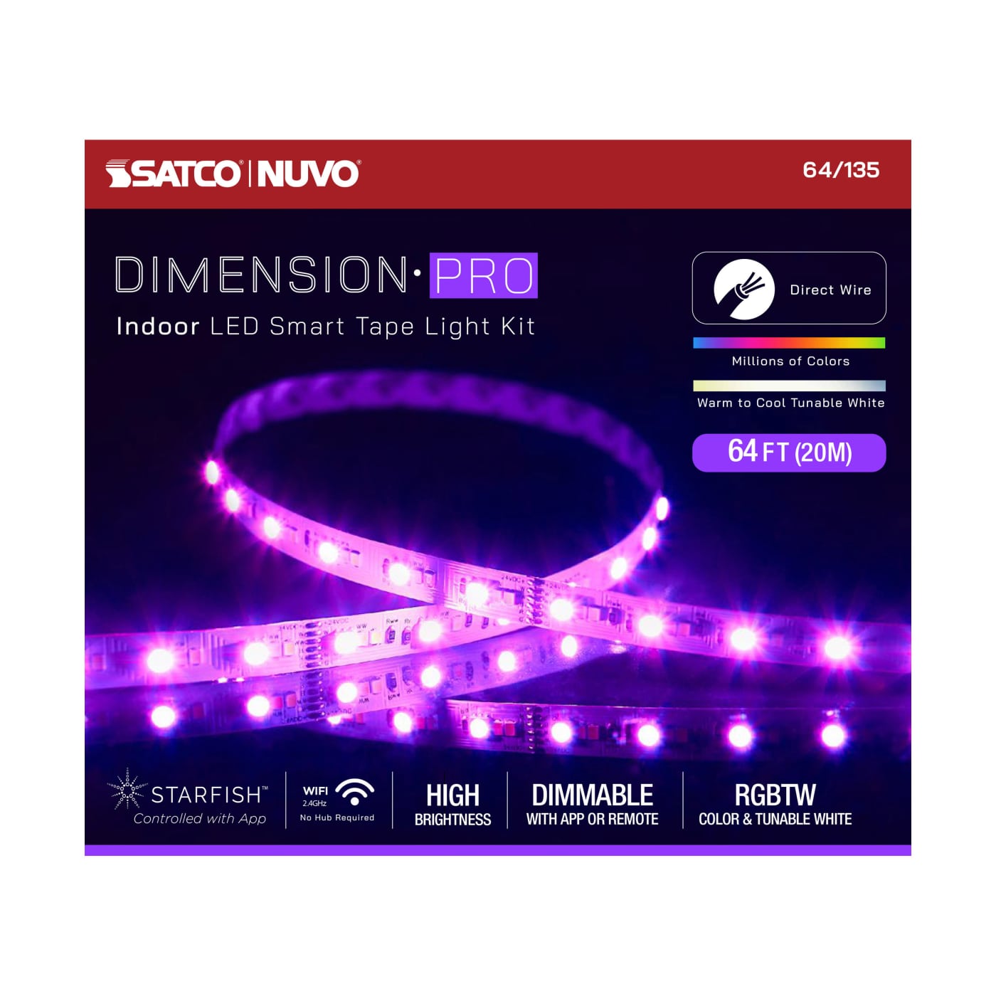 TAPE/RGBTW-HO/IP20/JBOX/SF/64' - 64-135