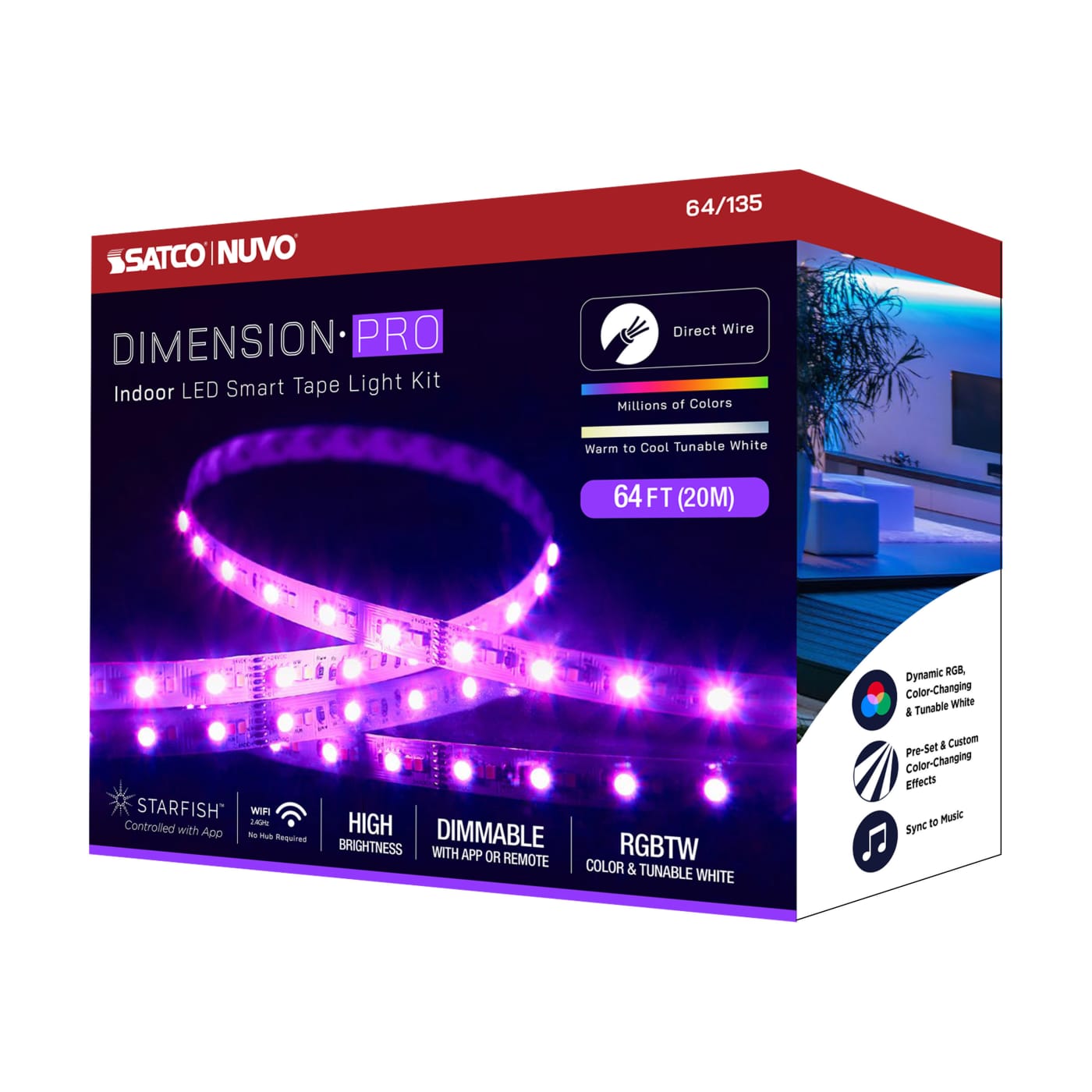 TAPE/RGBTW-HO/IP20/JBOX/SF/64' - 64-135