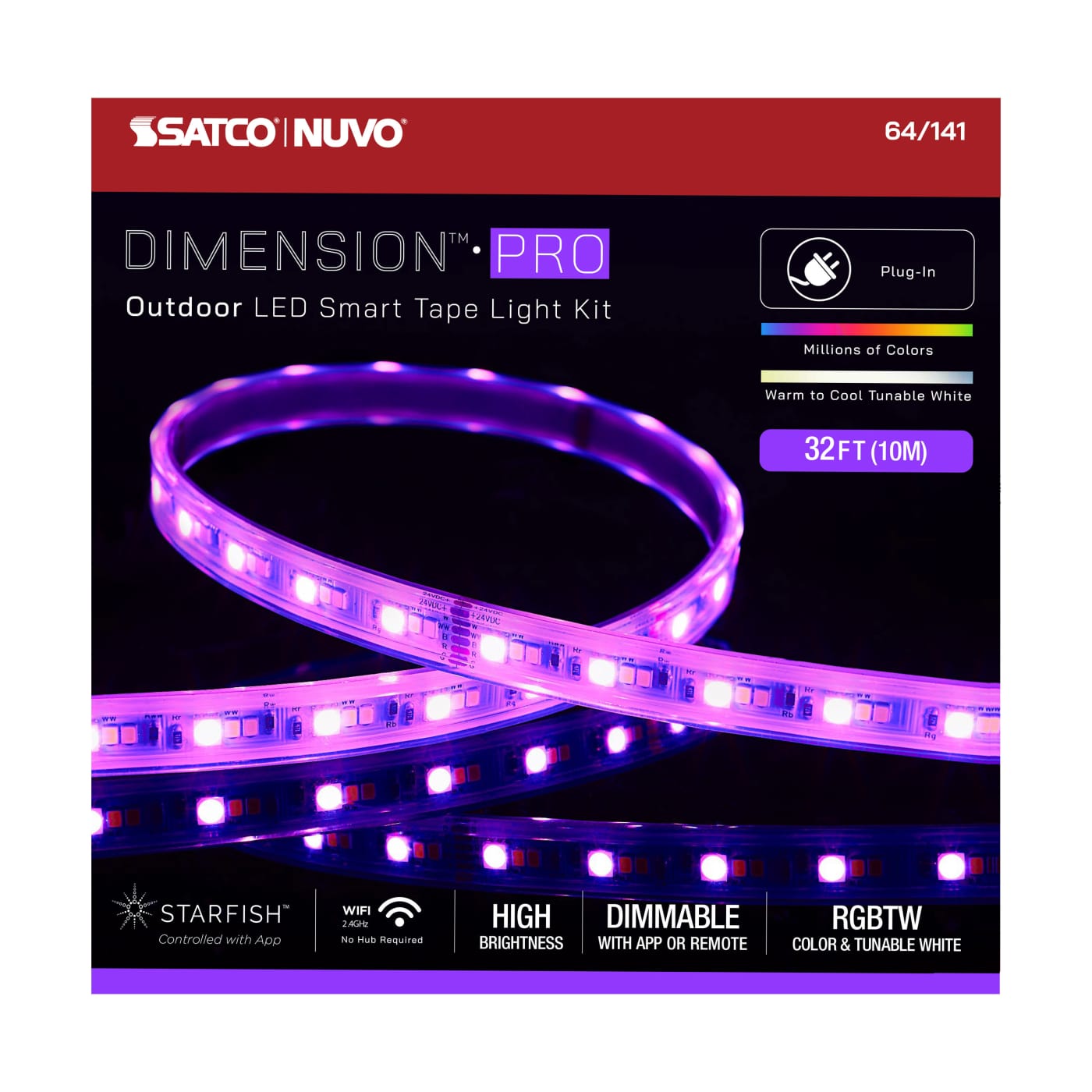 TAPE/RGBTW-HO/IP65/PLUG/SF/32' - 64-141