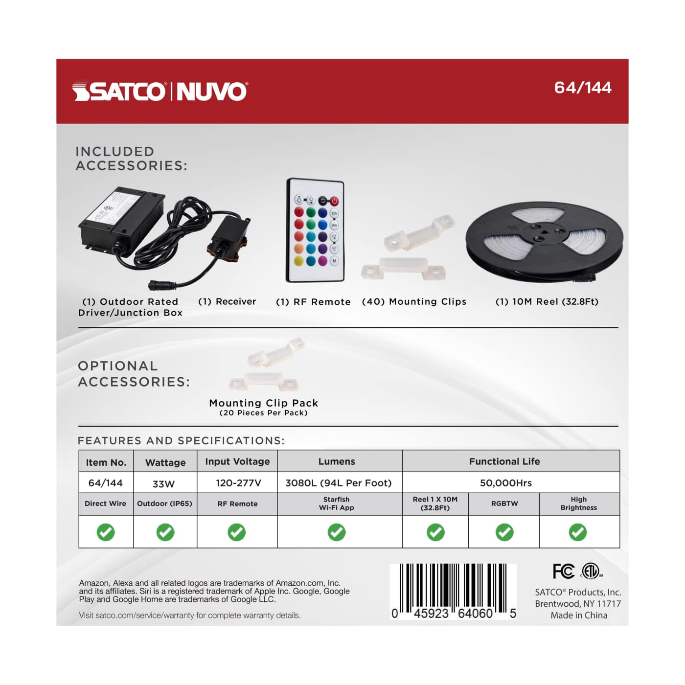 TAPE/RGBTW-HO/IP65/JBOX/SF/32' - 64-144