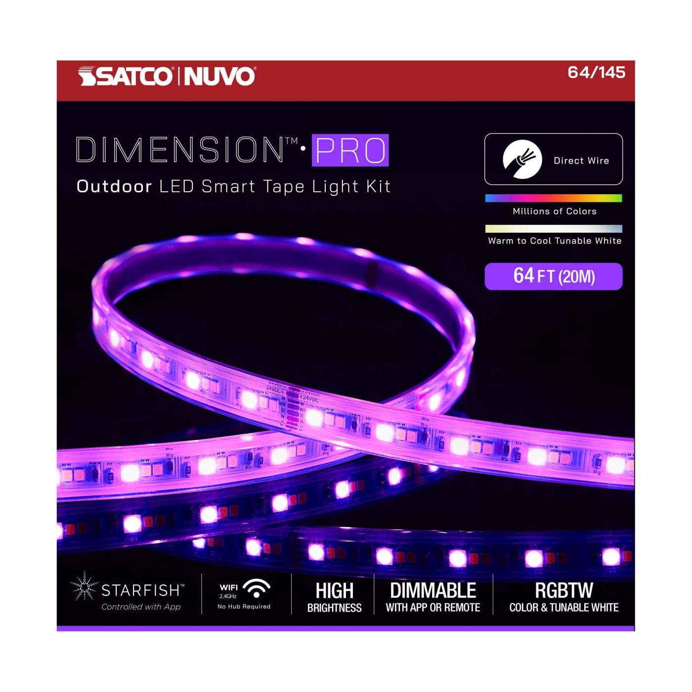 TAPE/RGBTW-HO/IP65/JBOX/SF/64' - 64-145