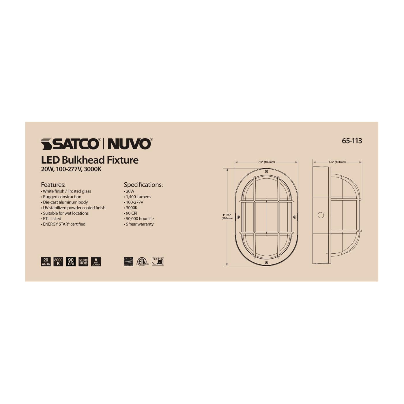 20W LED BULK HEAD - 65-113