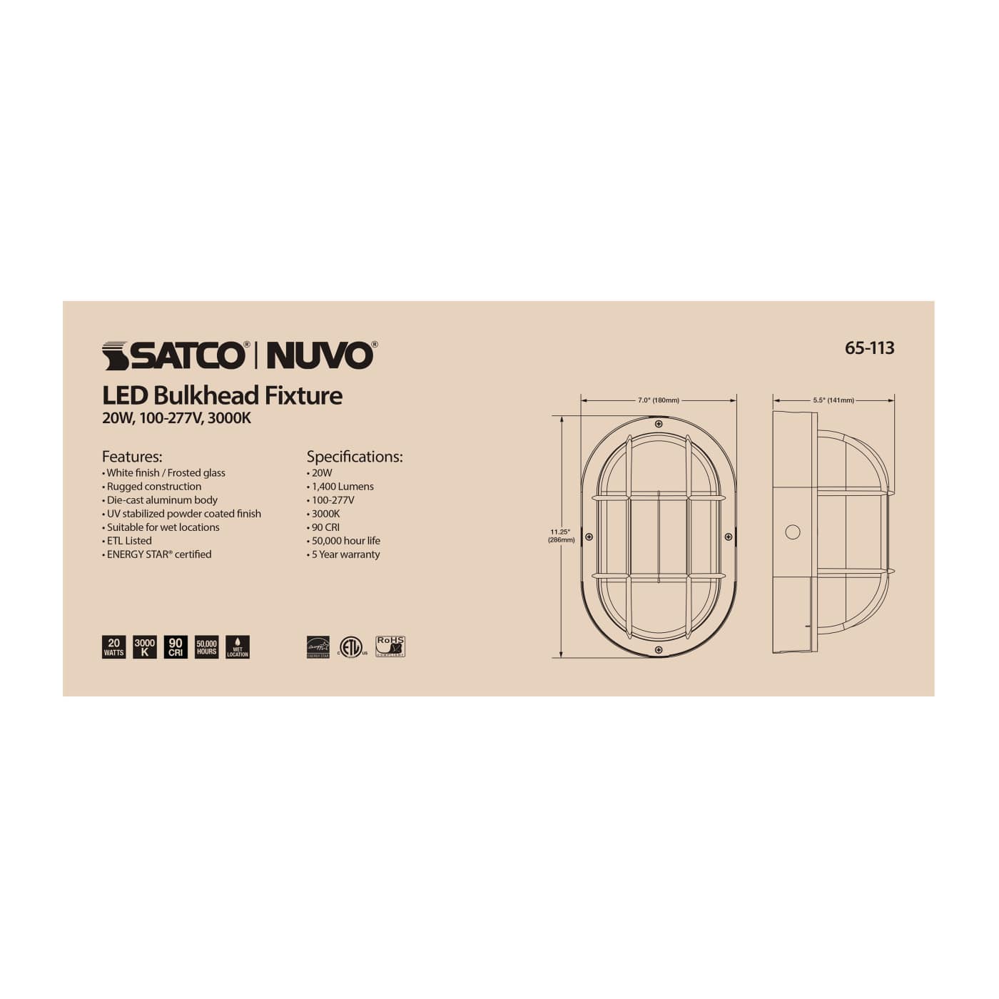 20W LED BULK HEAD - 65-113