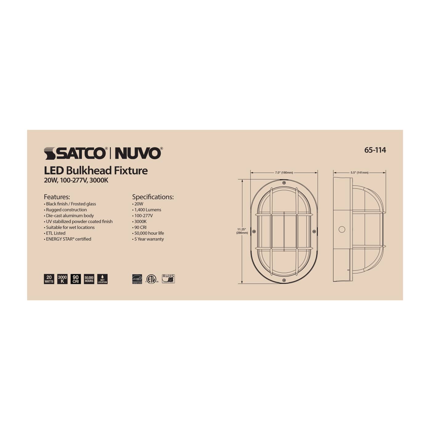 20W LED BULK HEAD - 65-114