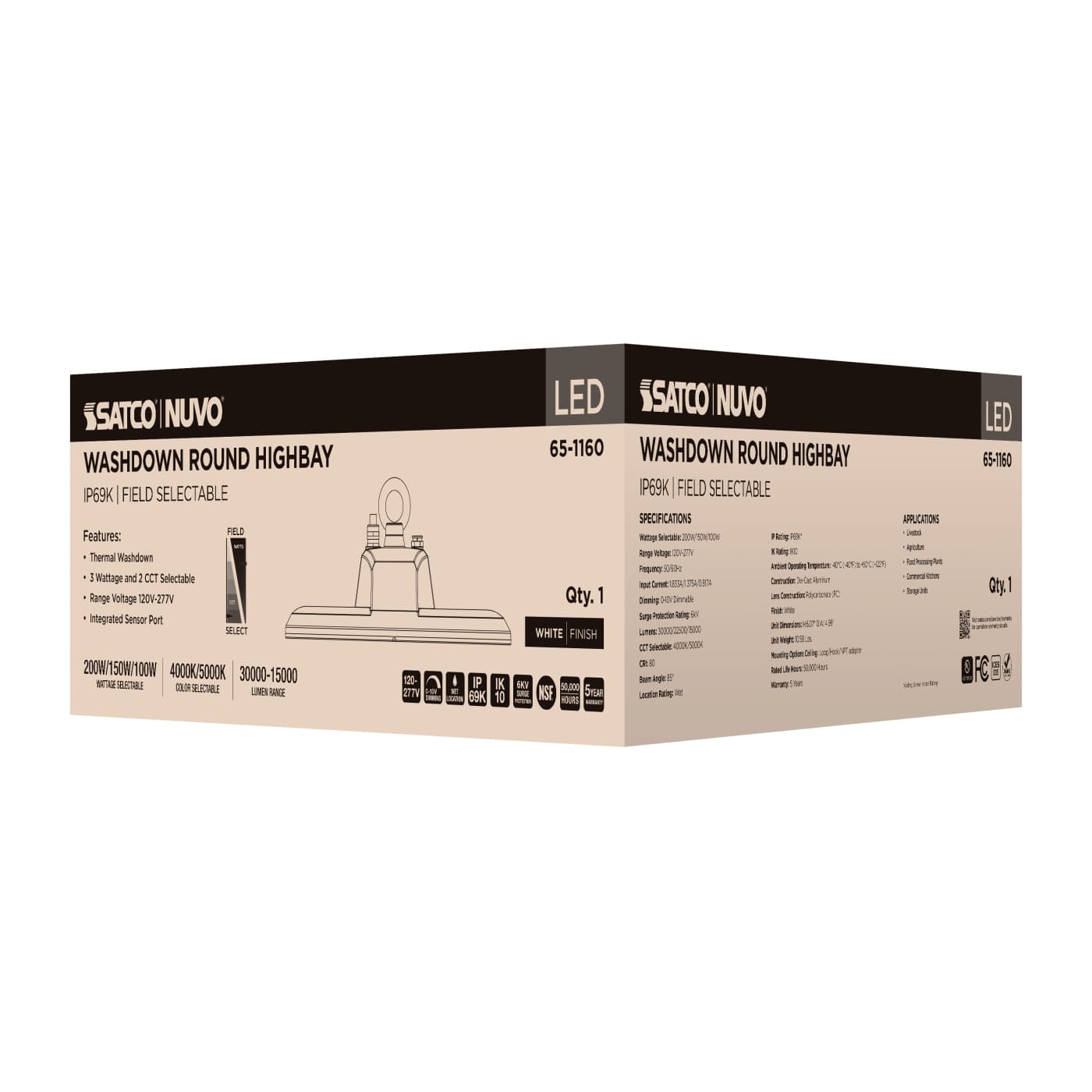 LED IP69K 200W/150W/100W - 65-1160