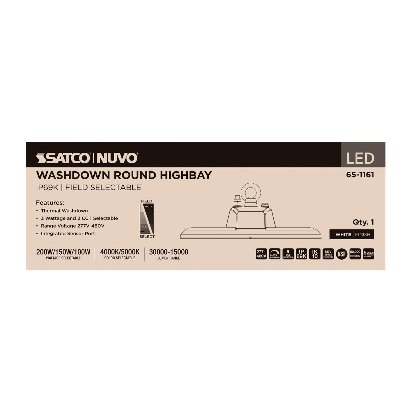 LED IP69K 200W/150W/100W - 65-1161