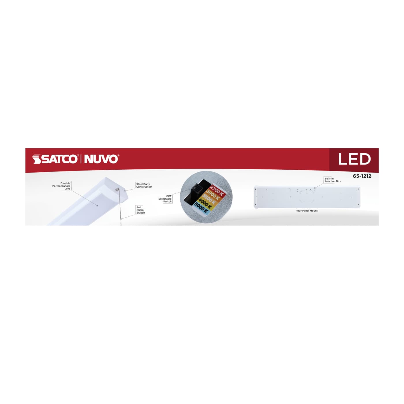 2FT 20W LED WRAP W/PULL CHAIN - 65-1212