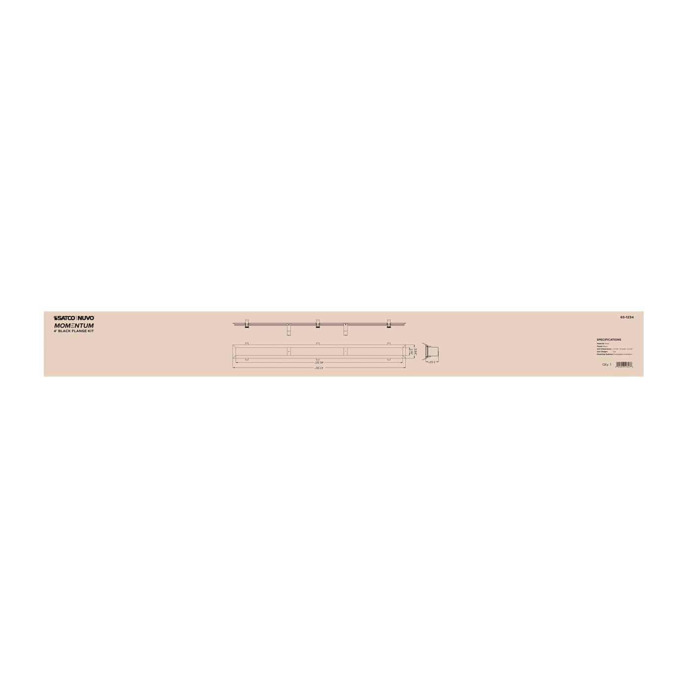 4' BLACK FLANGE KIT - 65-1234