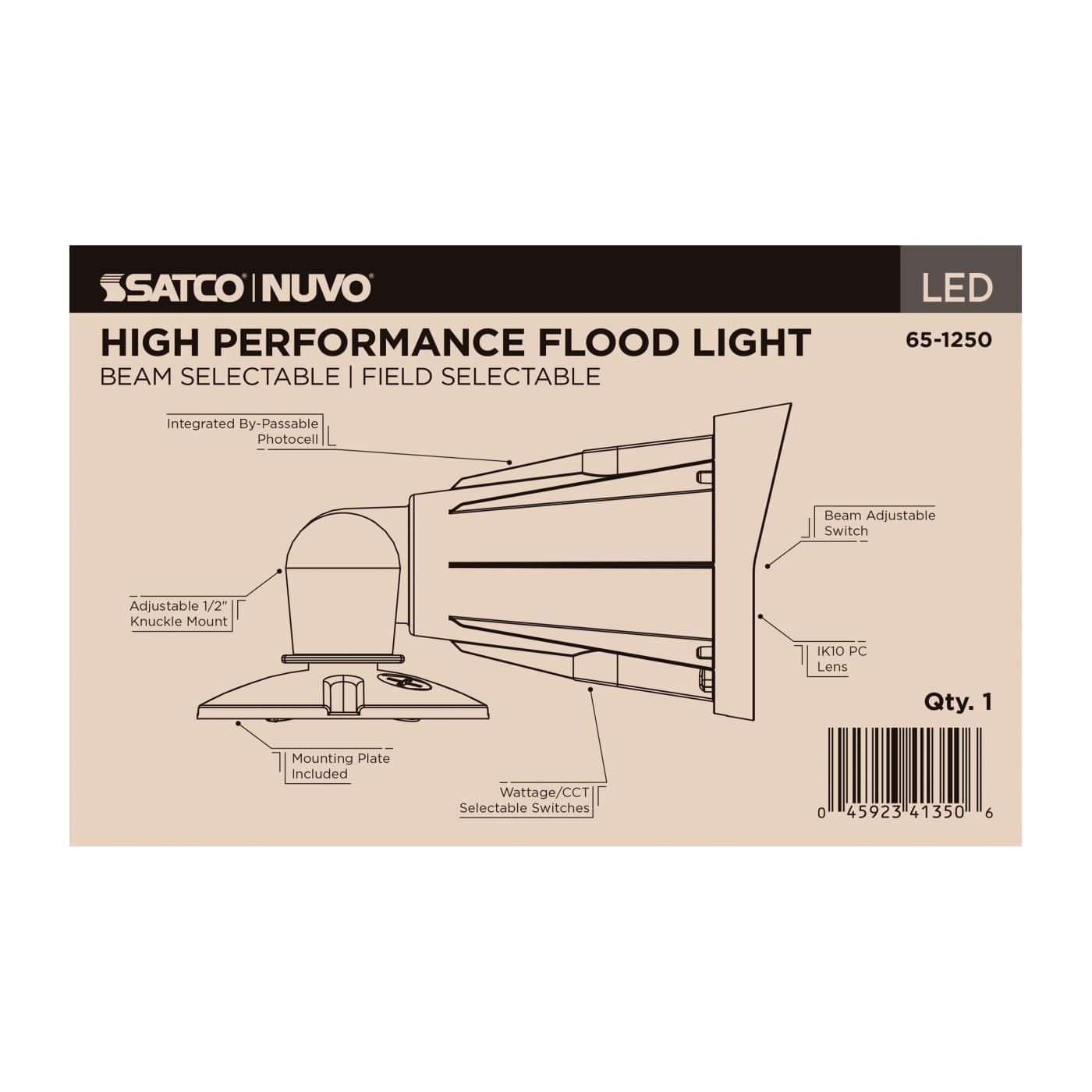 LED FLOOD 25W FIELD SEL BRONZE - 65-1250