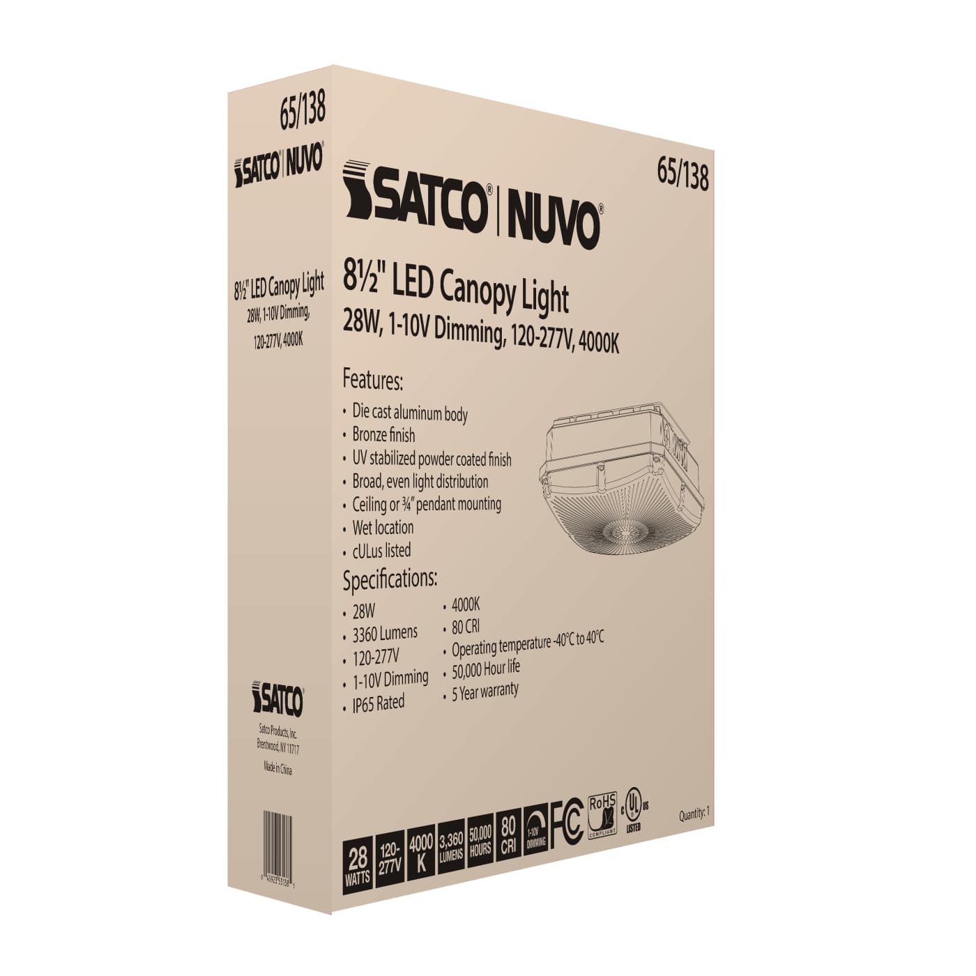 28W LED CANOPY FIXTURE 8.5" - 65-138