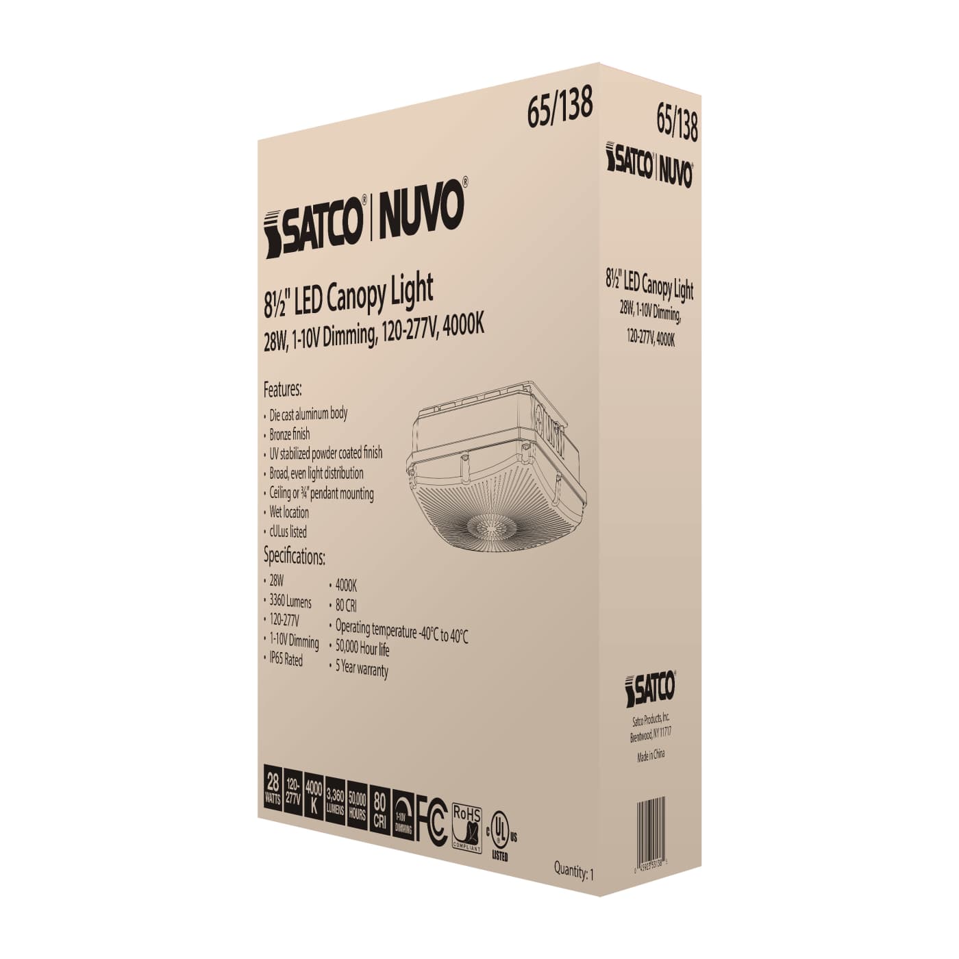 28W LED CANOPY FIXTURE 8.5" - 65-138