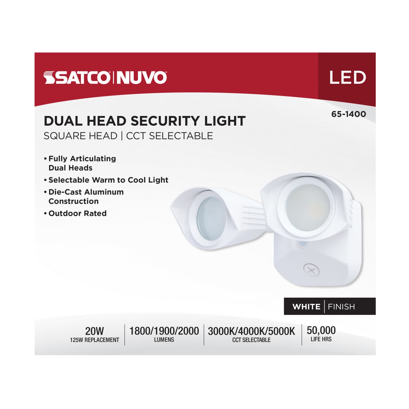LED 2 SQUARE HEAD SECURITY LGT - 65-1400