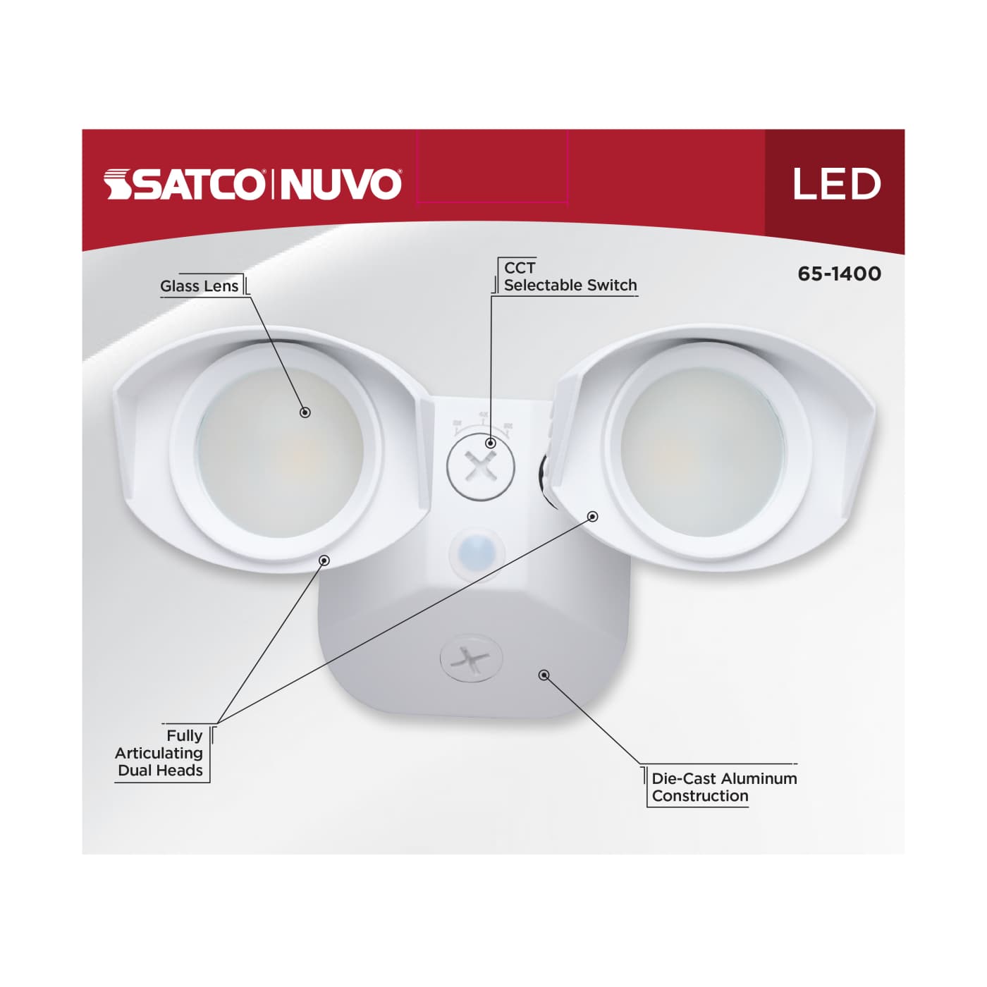 LED 2 SQUARE HEAD SECURITY LGT - 65-1400