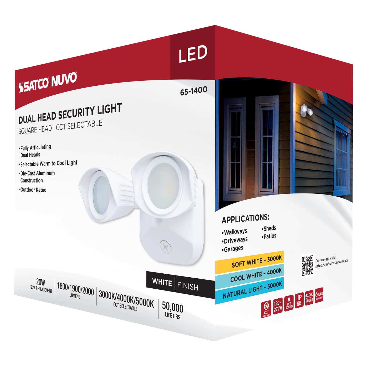 LED 2 SQUARE HEAD SECURITY LGT - 65-1400