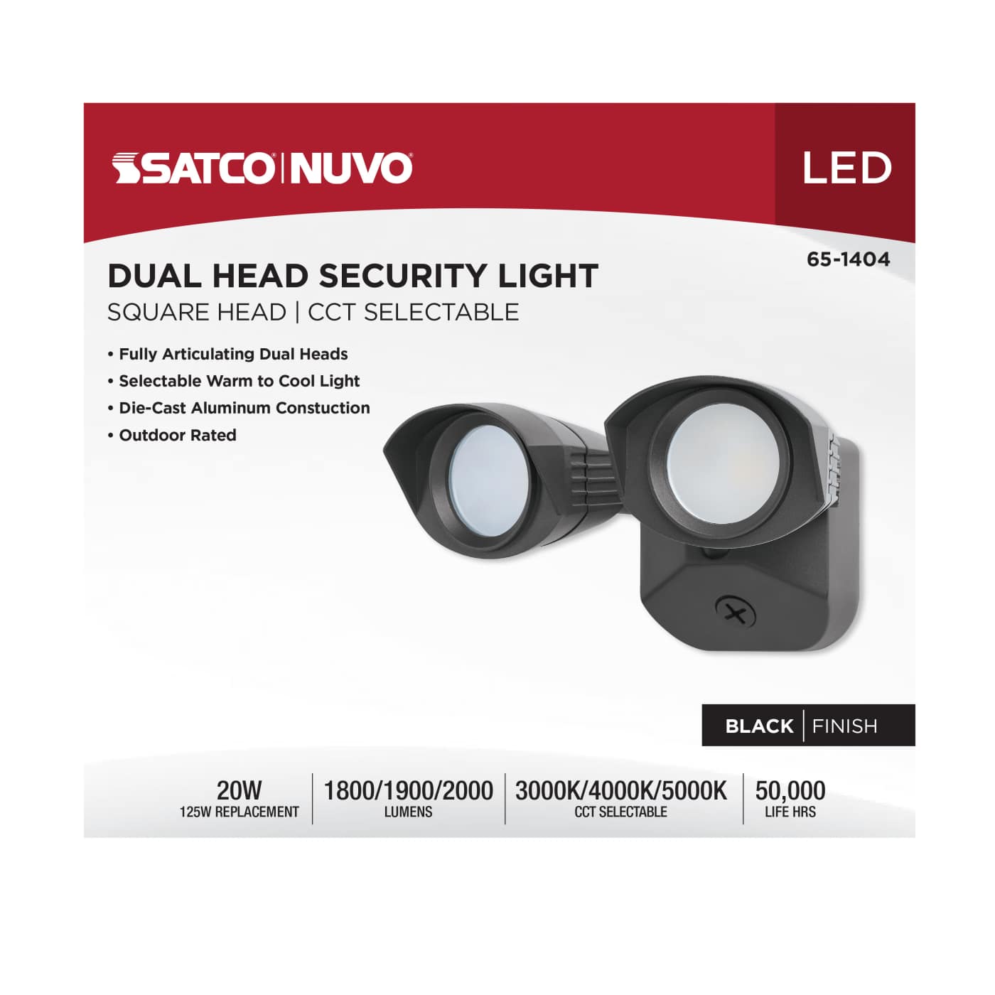 LED 2 SQUARE HEAD SECURITY LGT - 65-1404