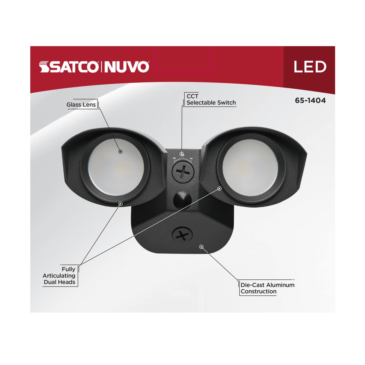 LED 2 SQUARE HEAD SECURITY LGT - 65-1404