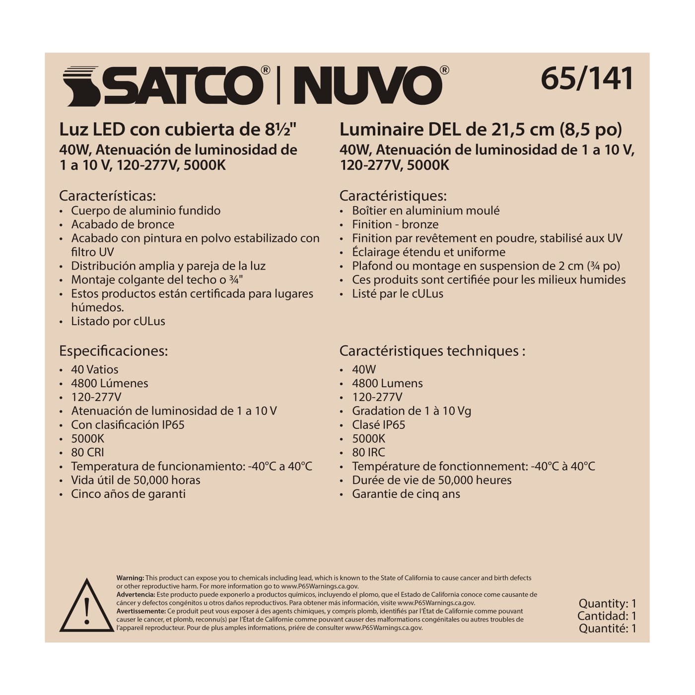 40W LED CANOPY FIXTURE 8.5" - 65-141