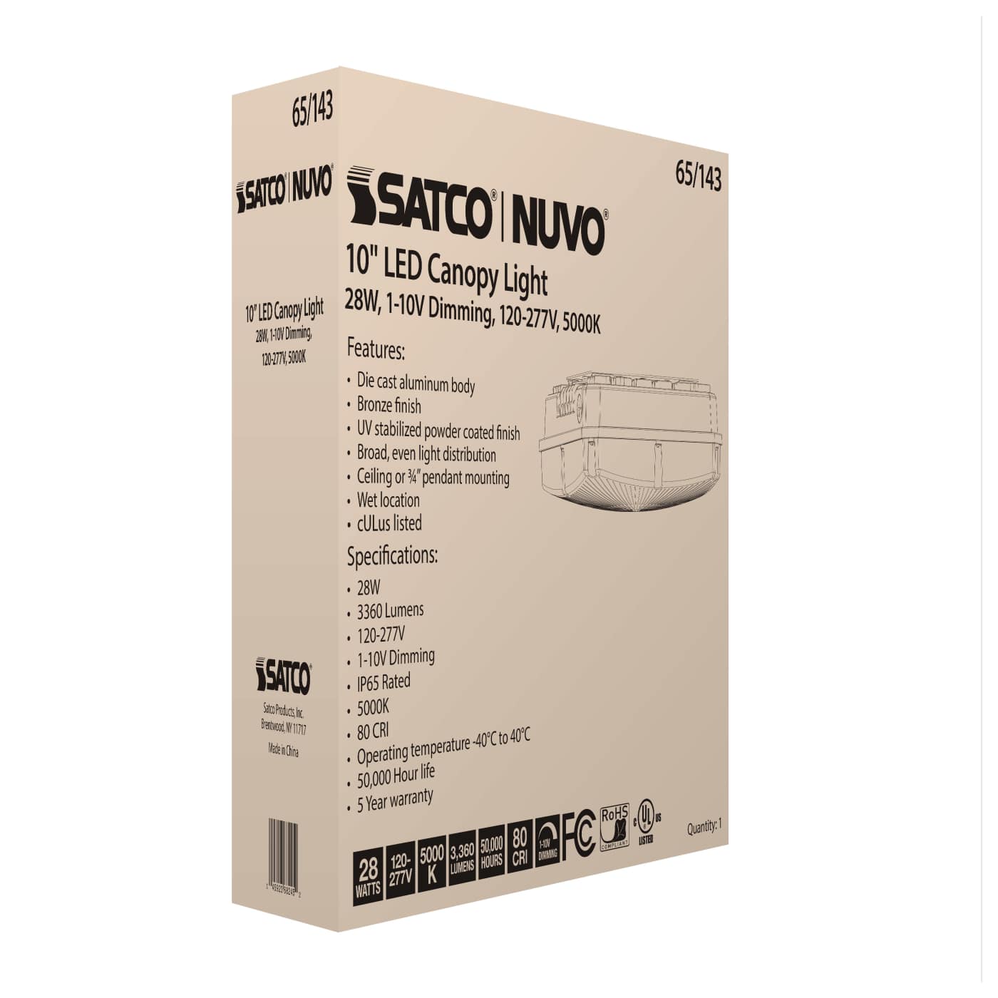 28W LED CANOPY FIXTURE 10" - 65-143