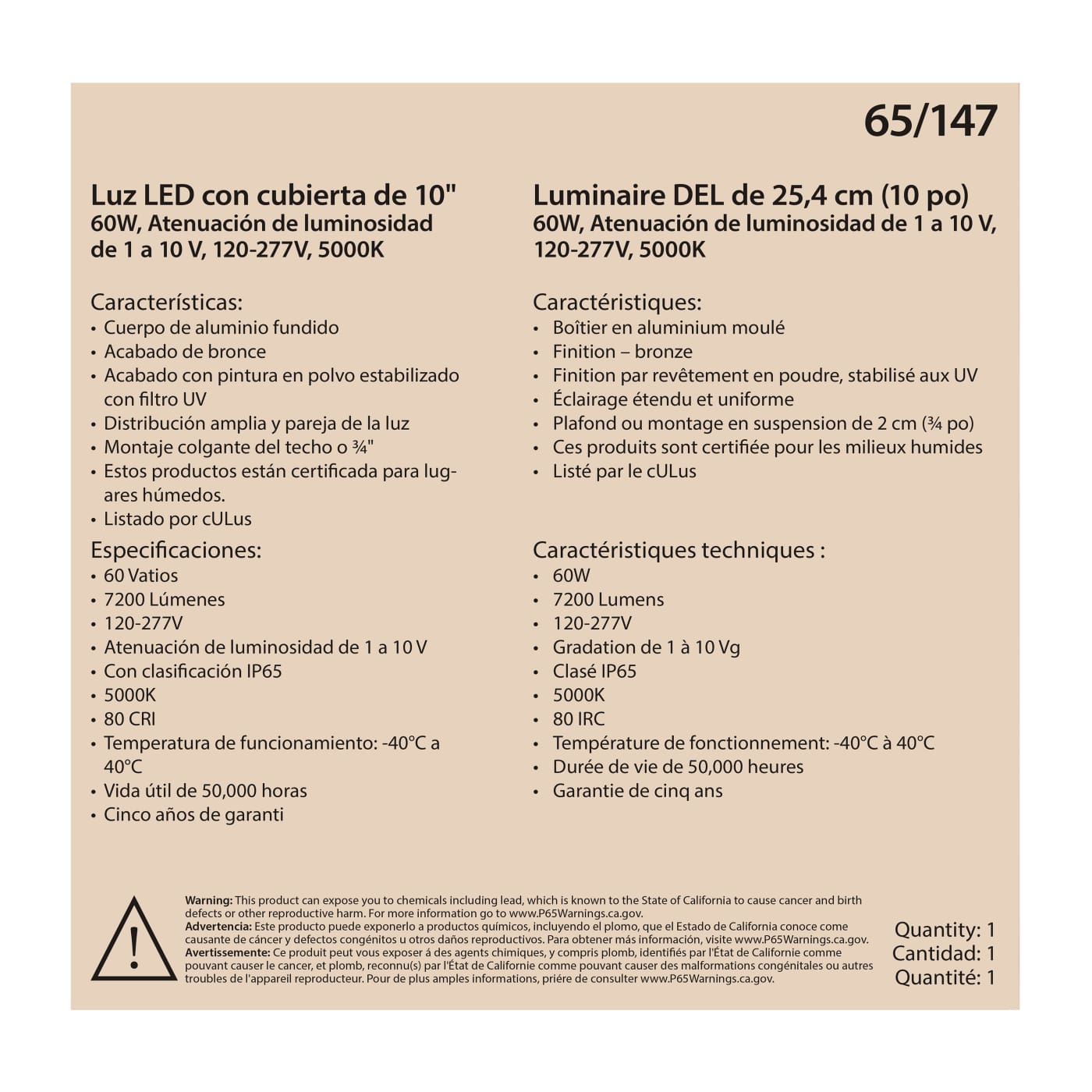 60W LED CANOPY FIXTURE 10" - 65-147