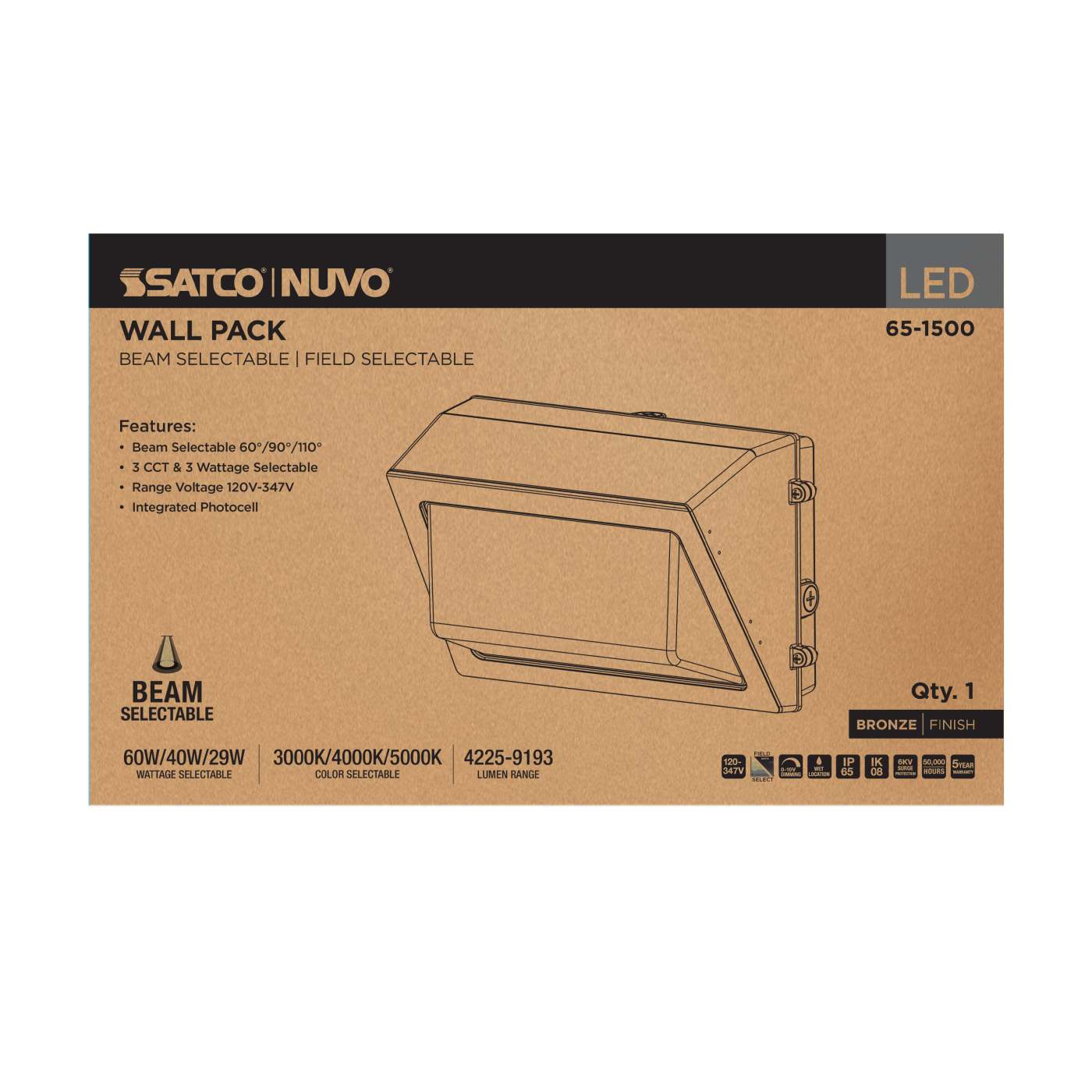 LED TRAD WALL PACK 120-347V - 65-1500