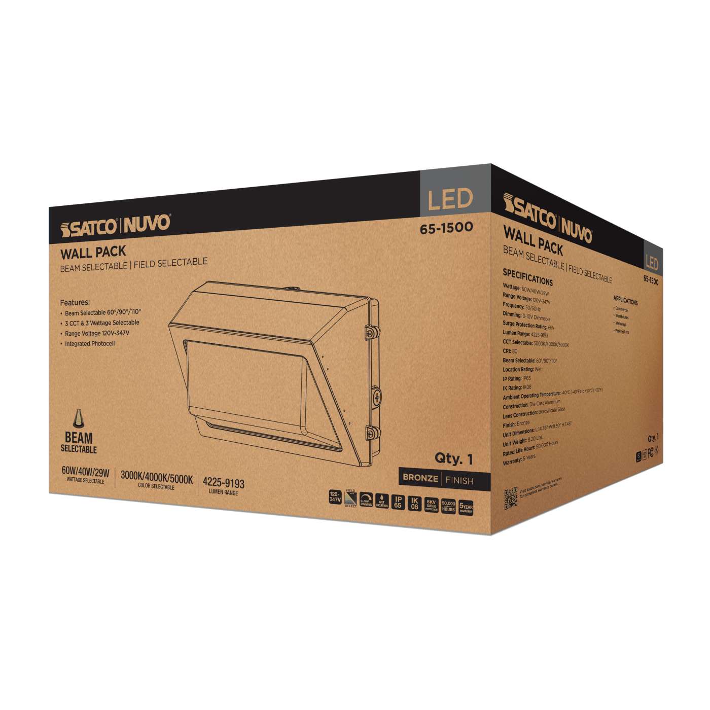 LED TRAD WALL PACK 120-347V - 65-1500