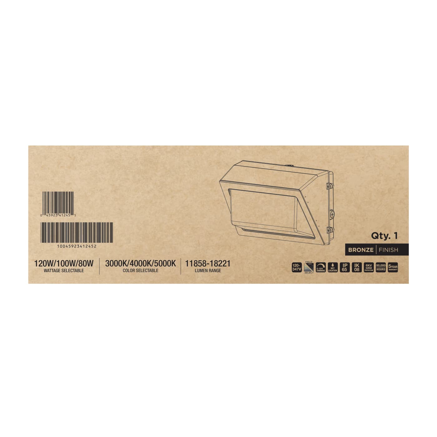 LED TRAD WALL PACK 120-347V - 65-1501