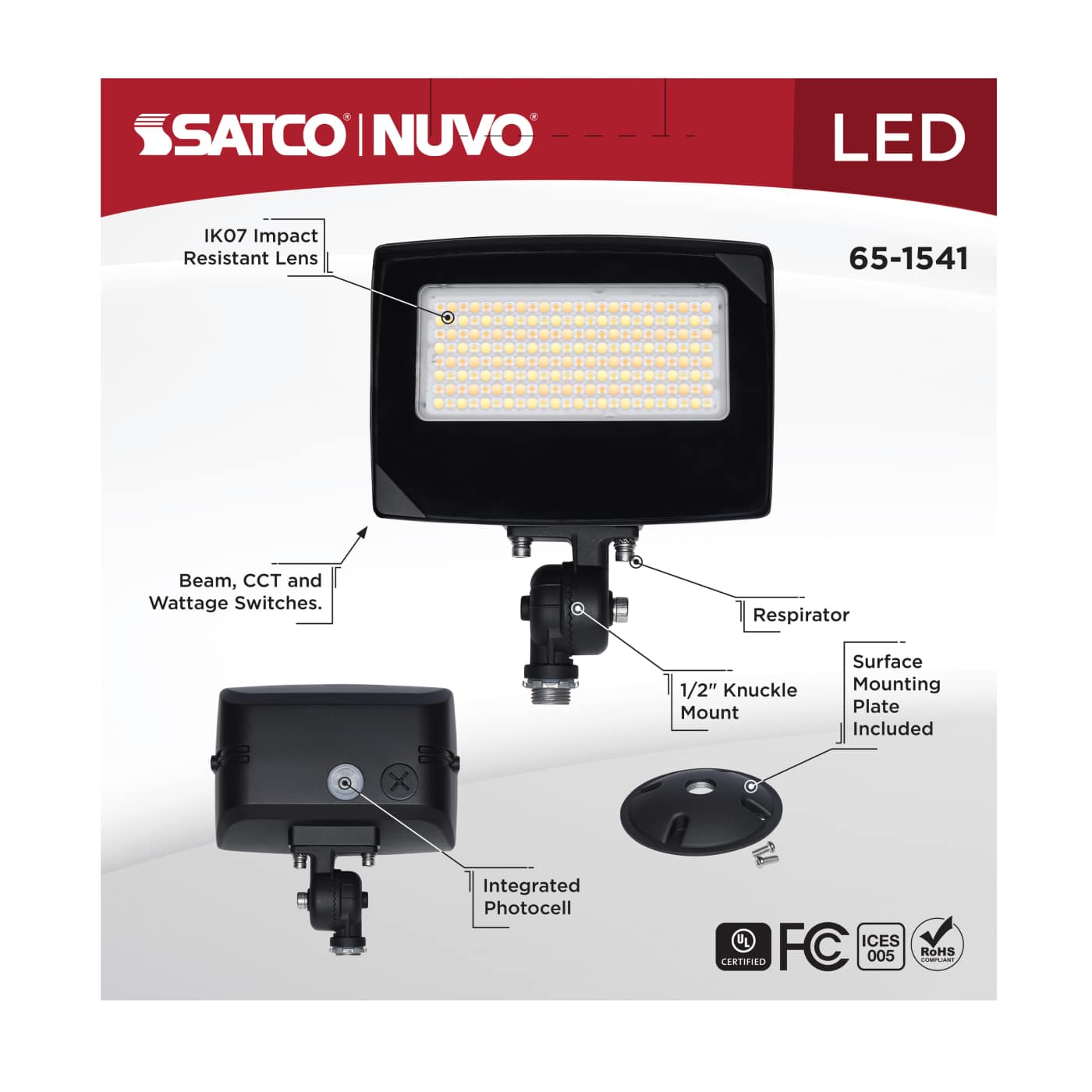 LED FLOOD LIGHT BRONZE FINISH - 65-1541