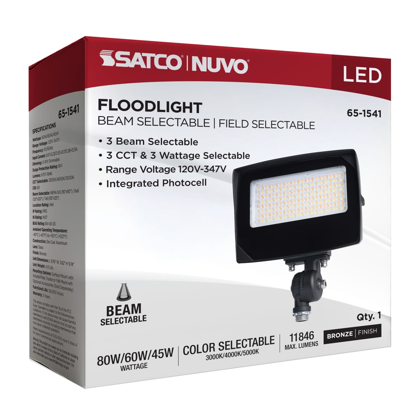 LED FLOOD LIGHT BRONZE FINISH - 65-1541