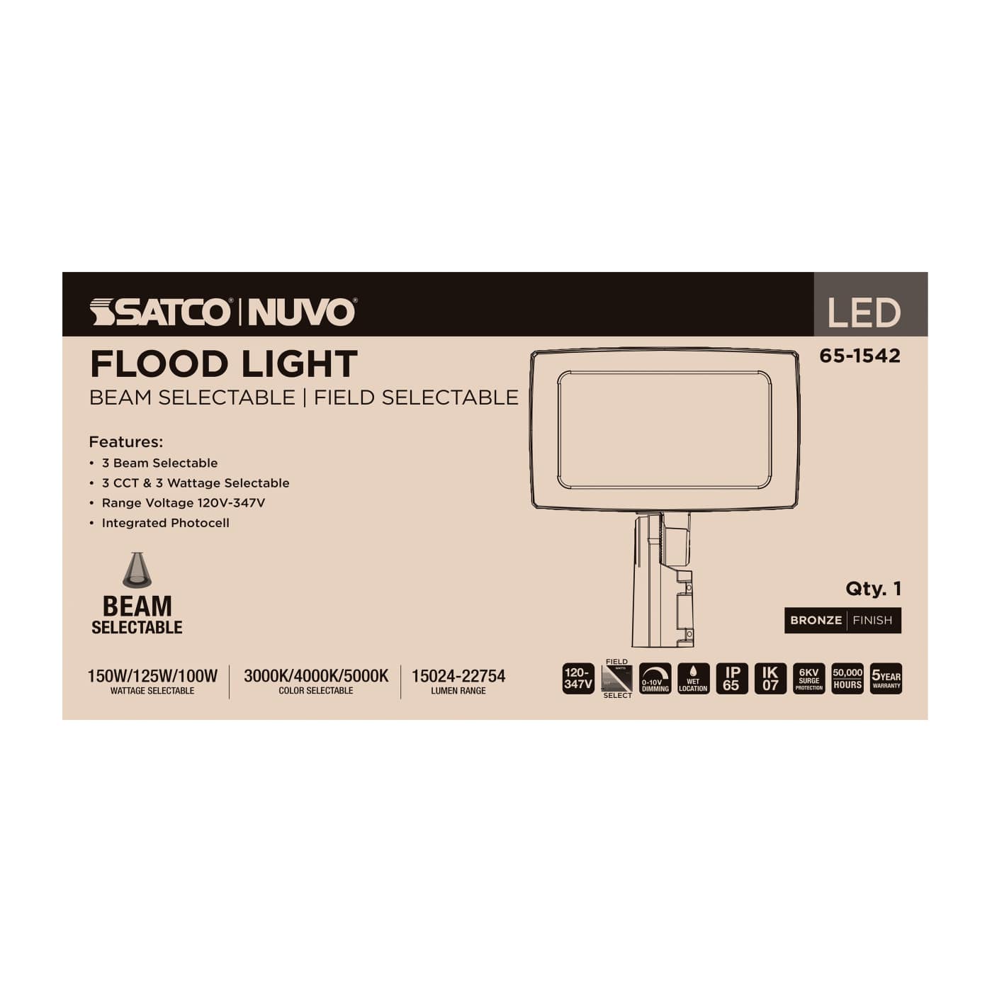 LED FLOOD LIGHT BRONZE FINISH - 65-1542