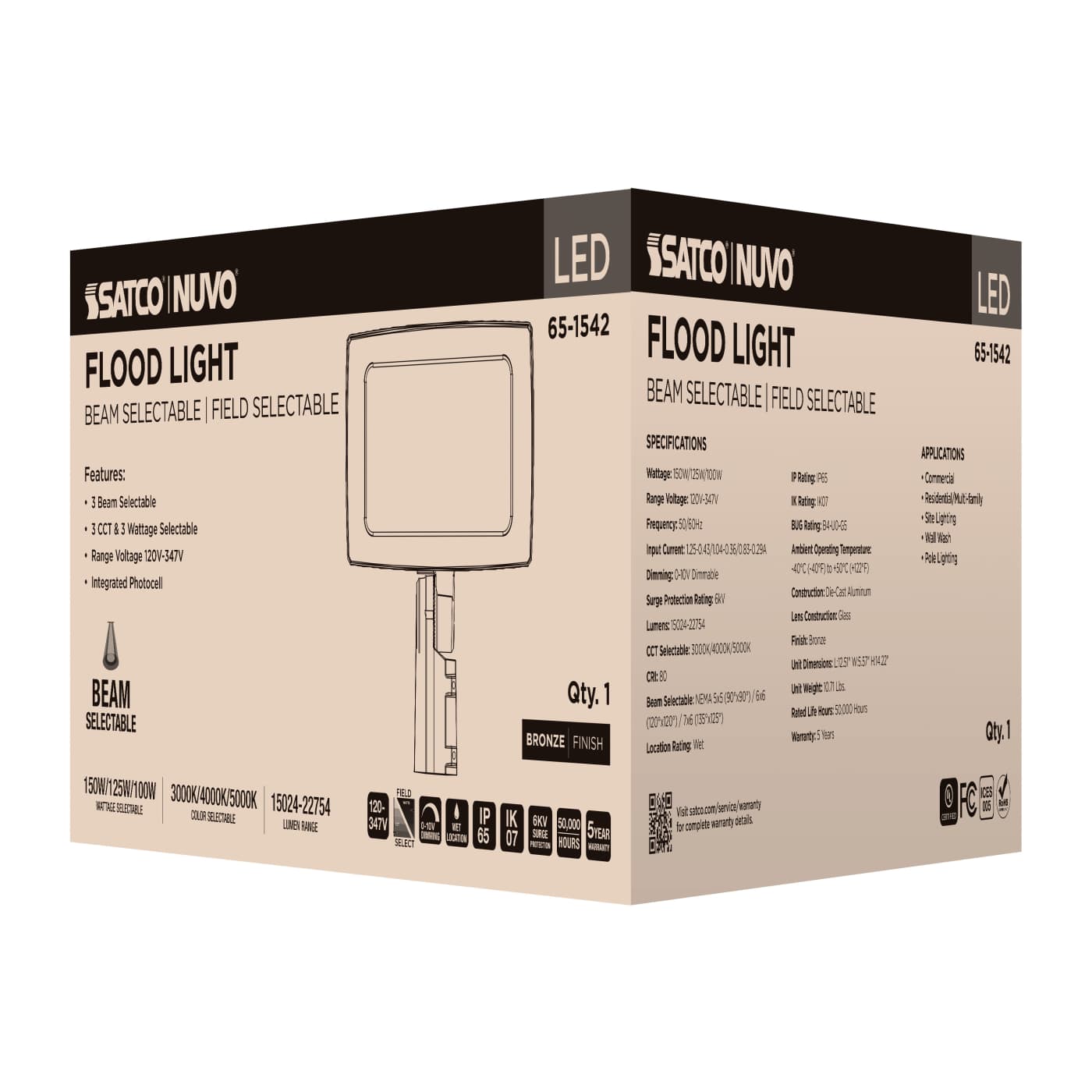 LED FLOOD LIGHT BRONZE FINISH - 65-1542