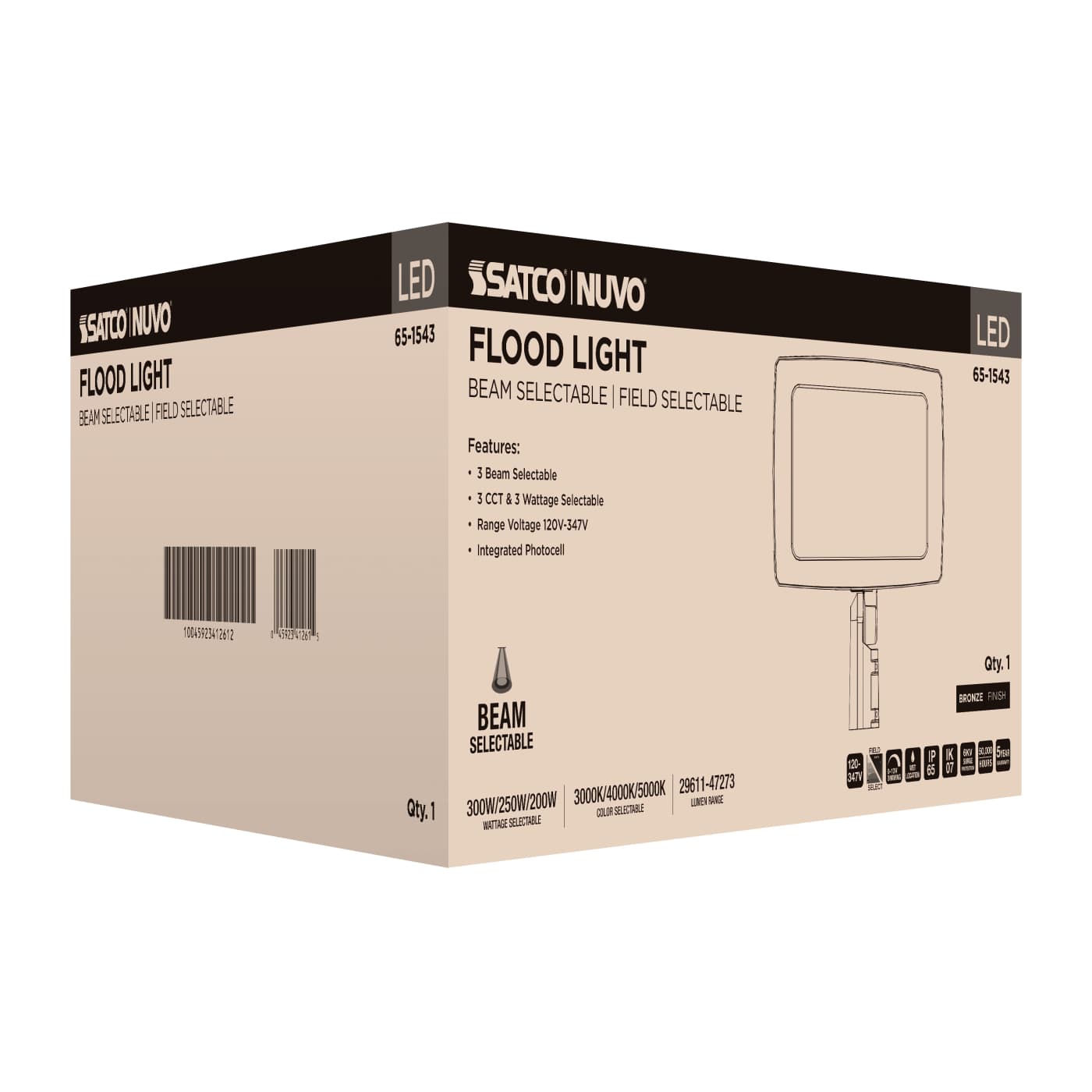 LED FLOOD LIGHT BRONZE FINISH - 65-1543