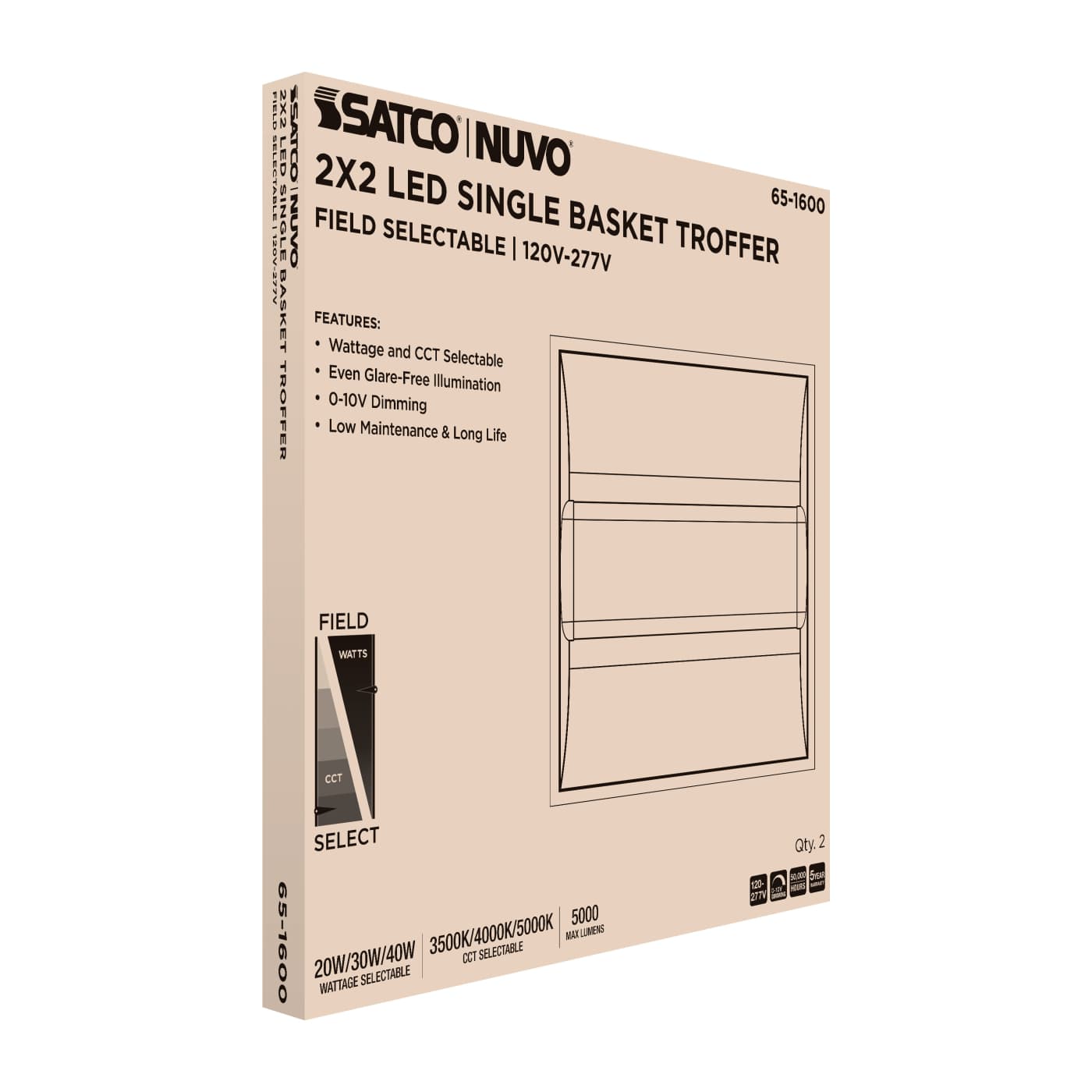 2X2 SINGLE BASKET TROFFER - 65-1600